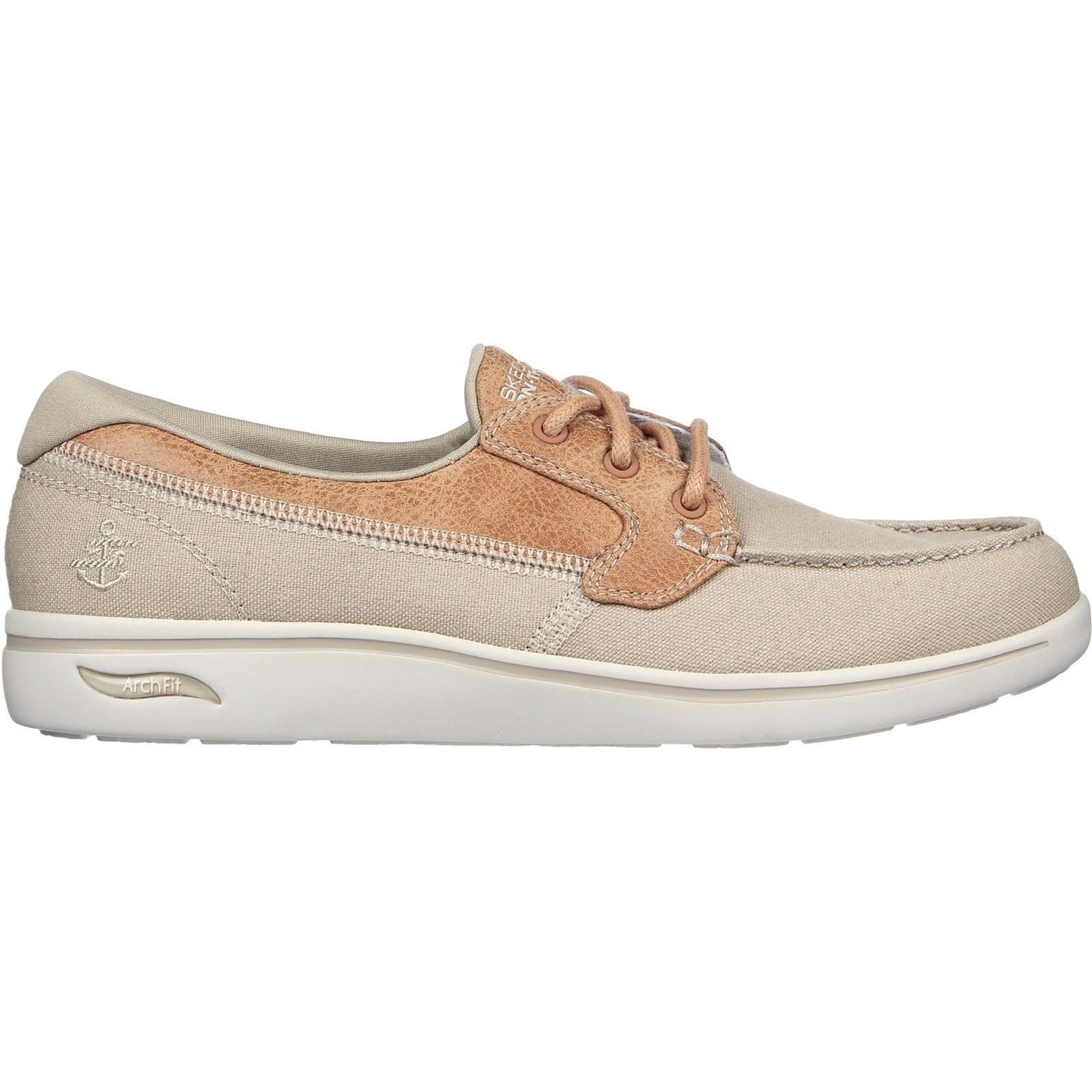 Skechers Arch Fit Uplift Cruise'N By Synthetik Damenschuhe Mit Natürlicher Bootsschuh-Silhouette