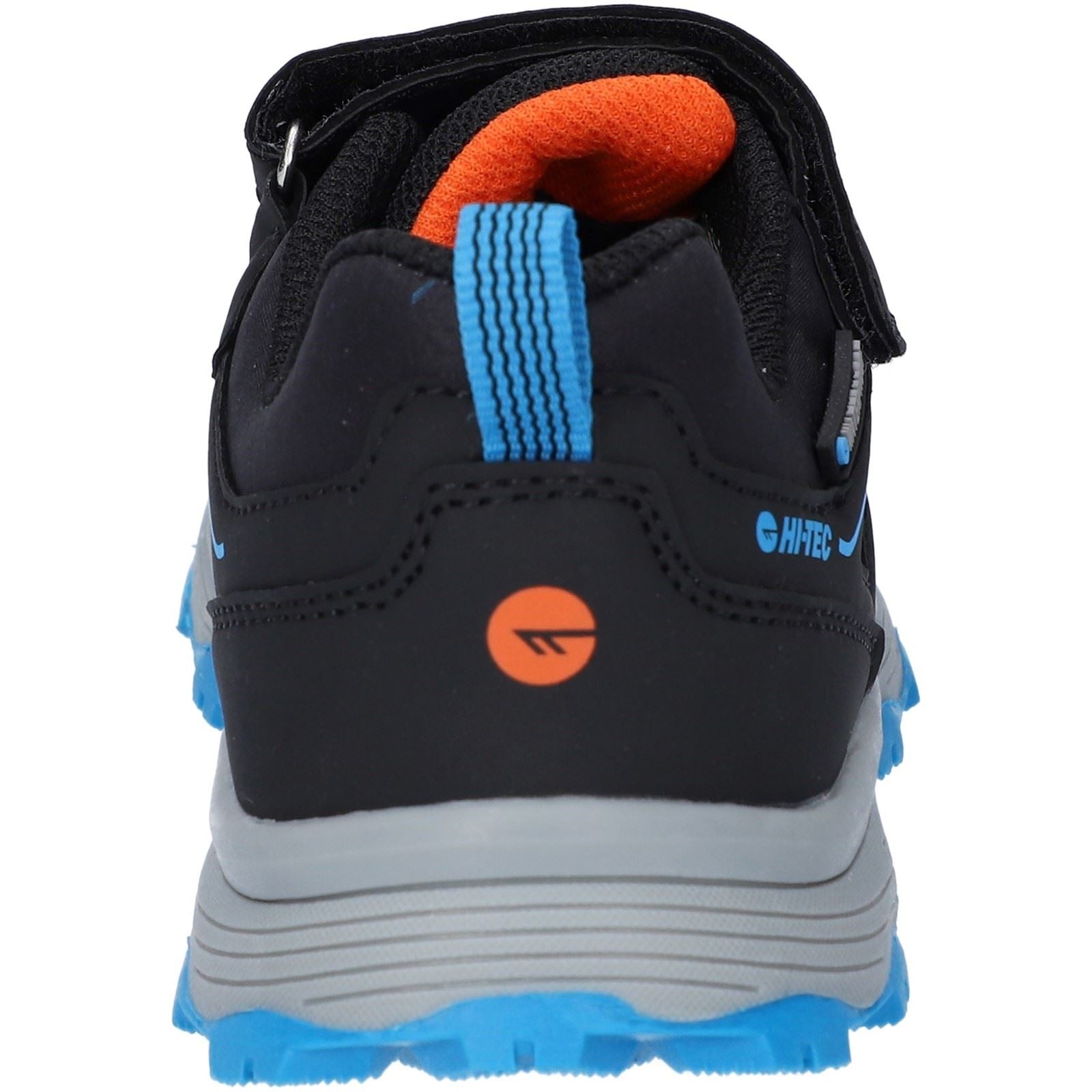 Hi-Tec SCRAPPY LOW WP JR Polyester Unisex Kinder Wanderschuhe Schwarz/Blau Donau/Flamme