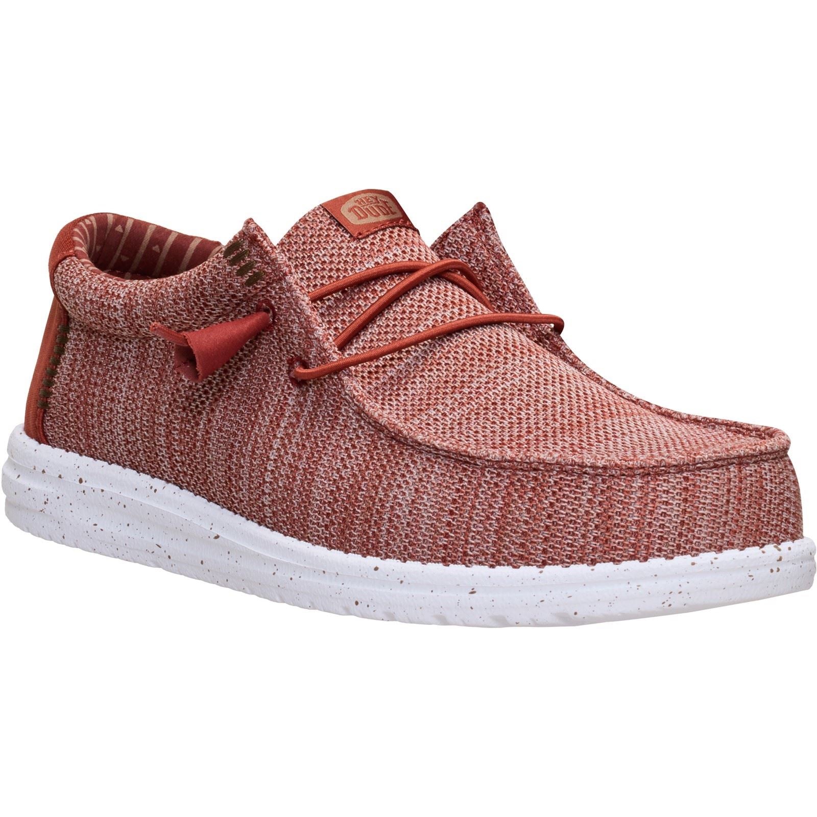 HEYDUDE Wally Stretch Sox Polyester Herren Slipper In Verbranntem Rot/Mehrfarbig