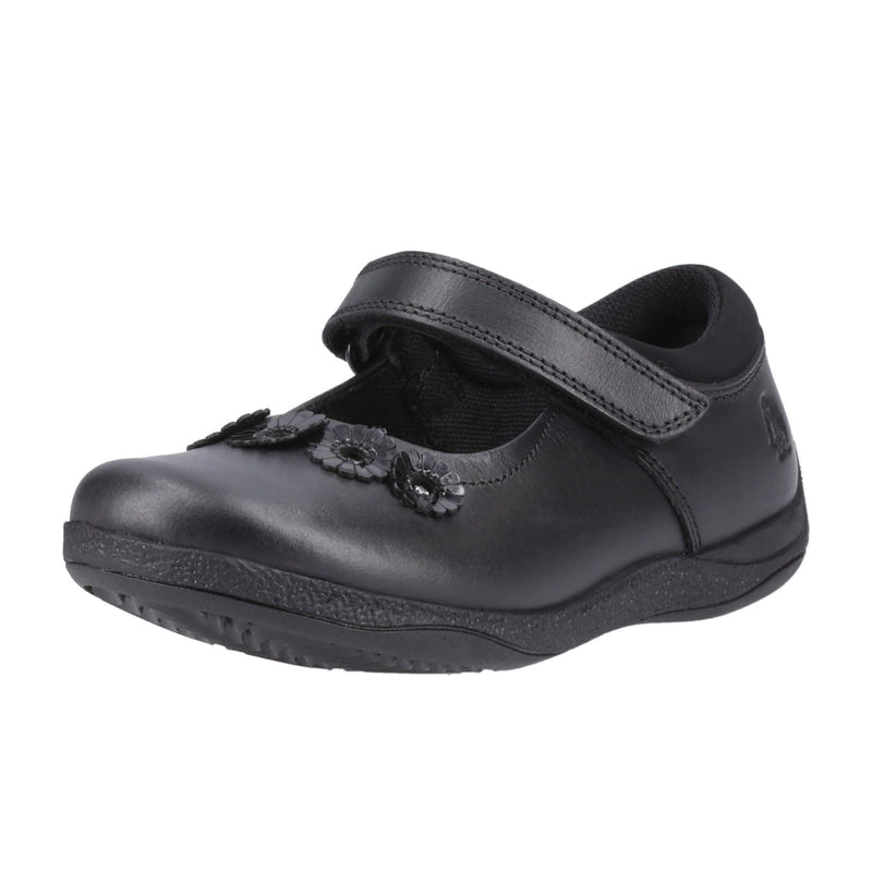 Hush Puppies Christina Junior Mädchenschuhe Aus Schwarzem Leder