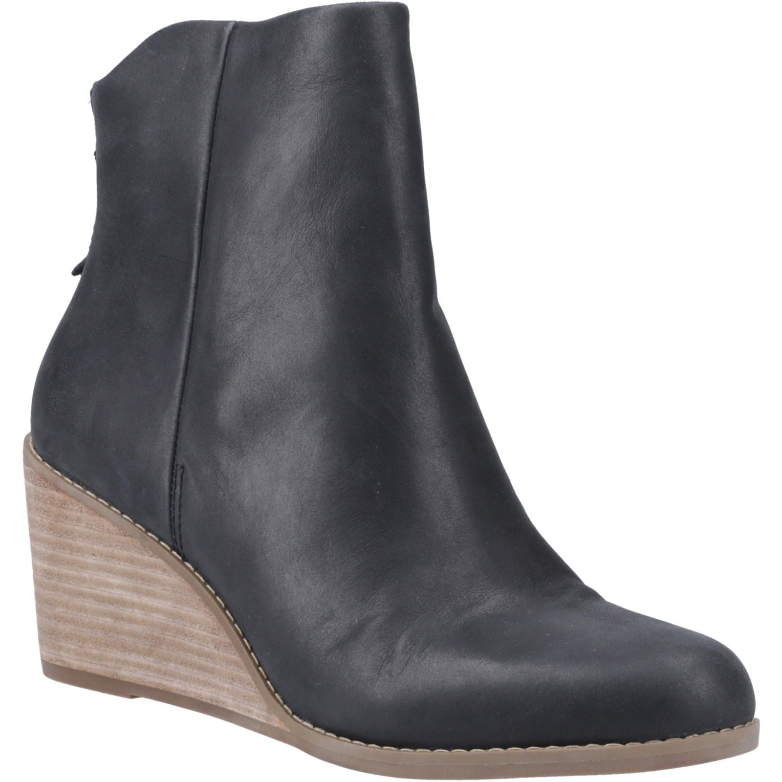 TOMS Casey Leder Damen Schwarze Stiefel