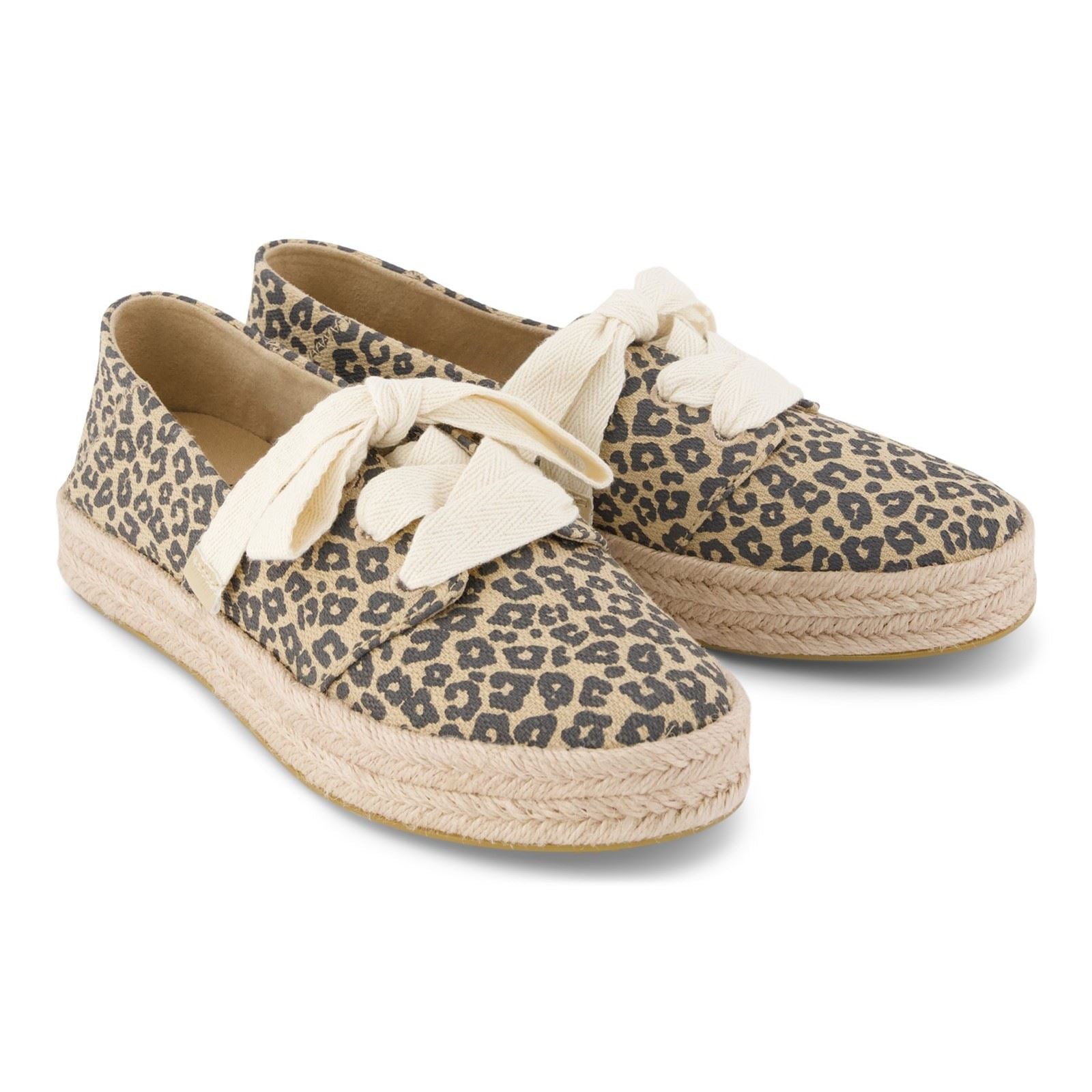 TOMS Carolina Lace Up Baumwoll Espadrilles Für Frauen In Haferflockenfarbe