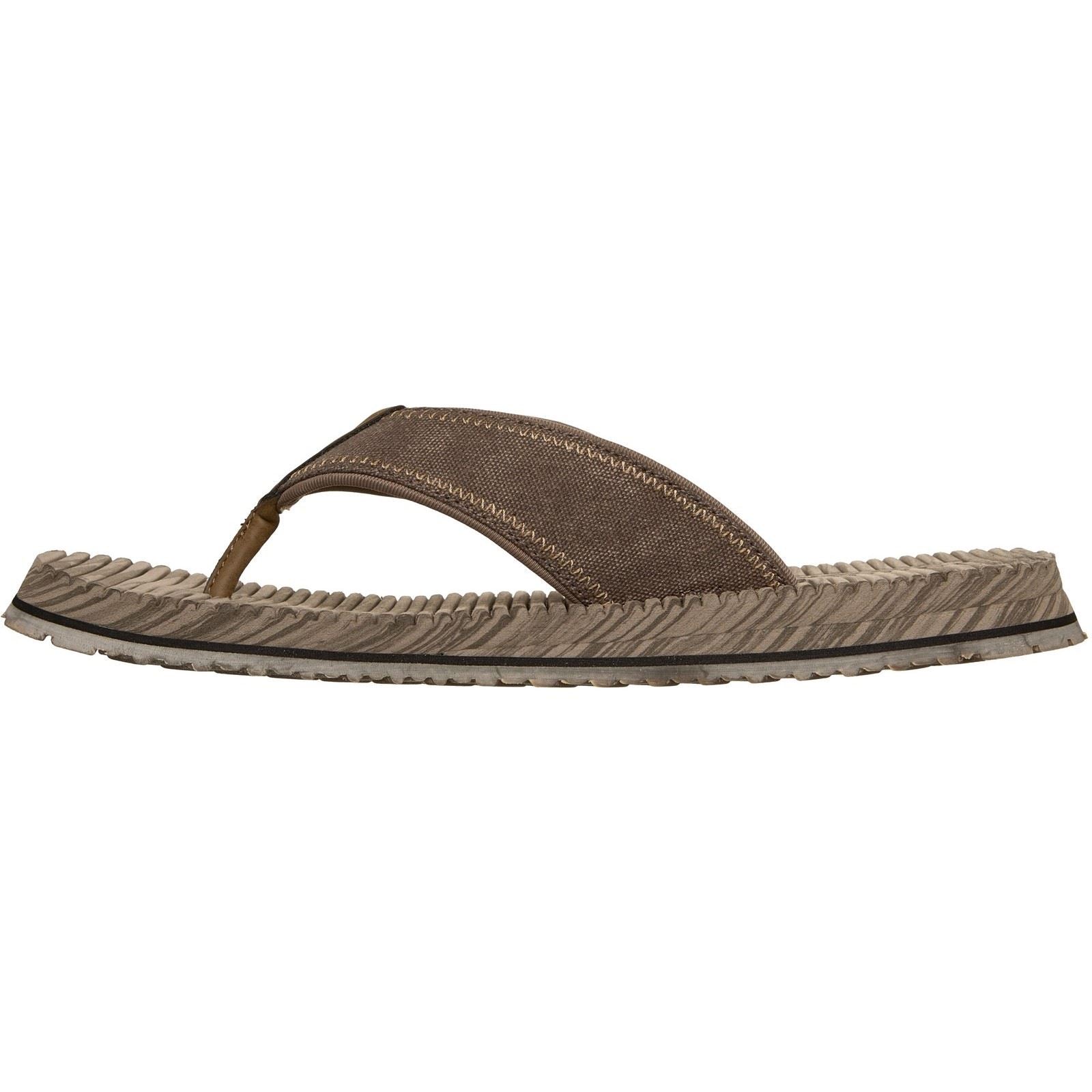 Skechers Quill Textil Herren Braune Flip-Flops