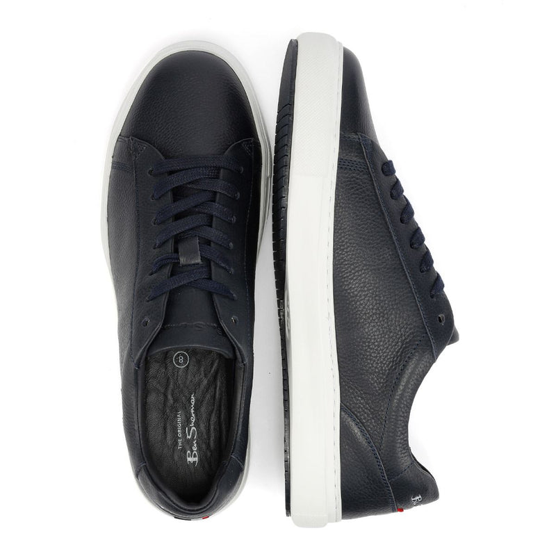 Ben Sherman Ace Cupsole  Herrenblaue Ledersneakers