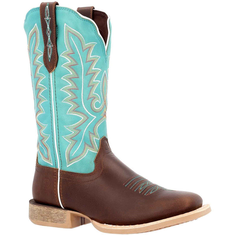Durango Lady Rebel Pro Damenstiefel Aus Leder In Bay Braun/Arctic Blau