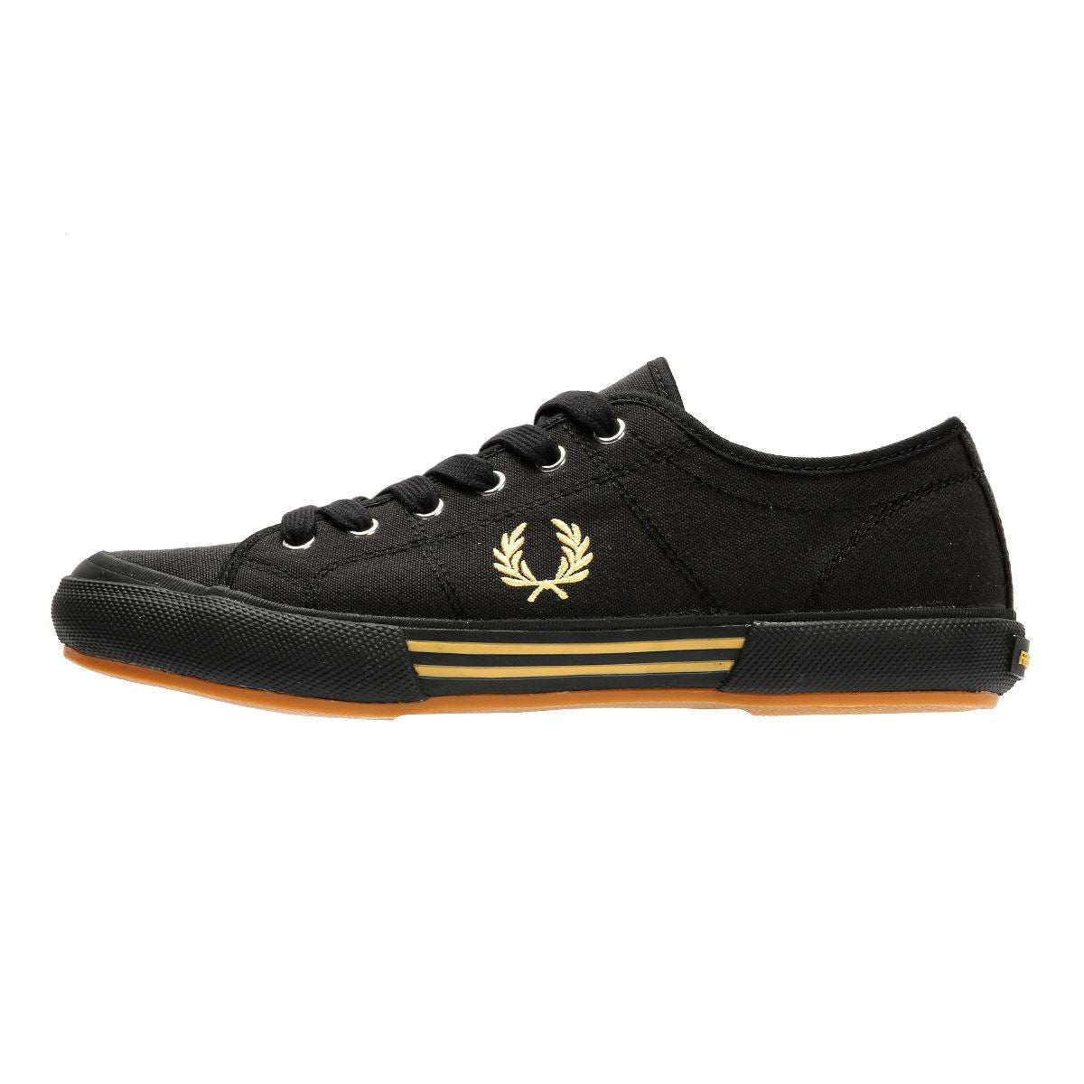 Fred Perry B708 Vintage Tennis Canvas Herren Schwarze Sneaker