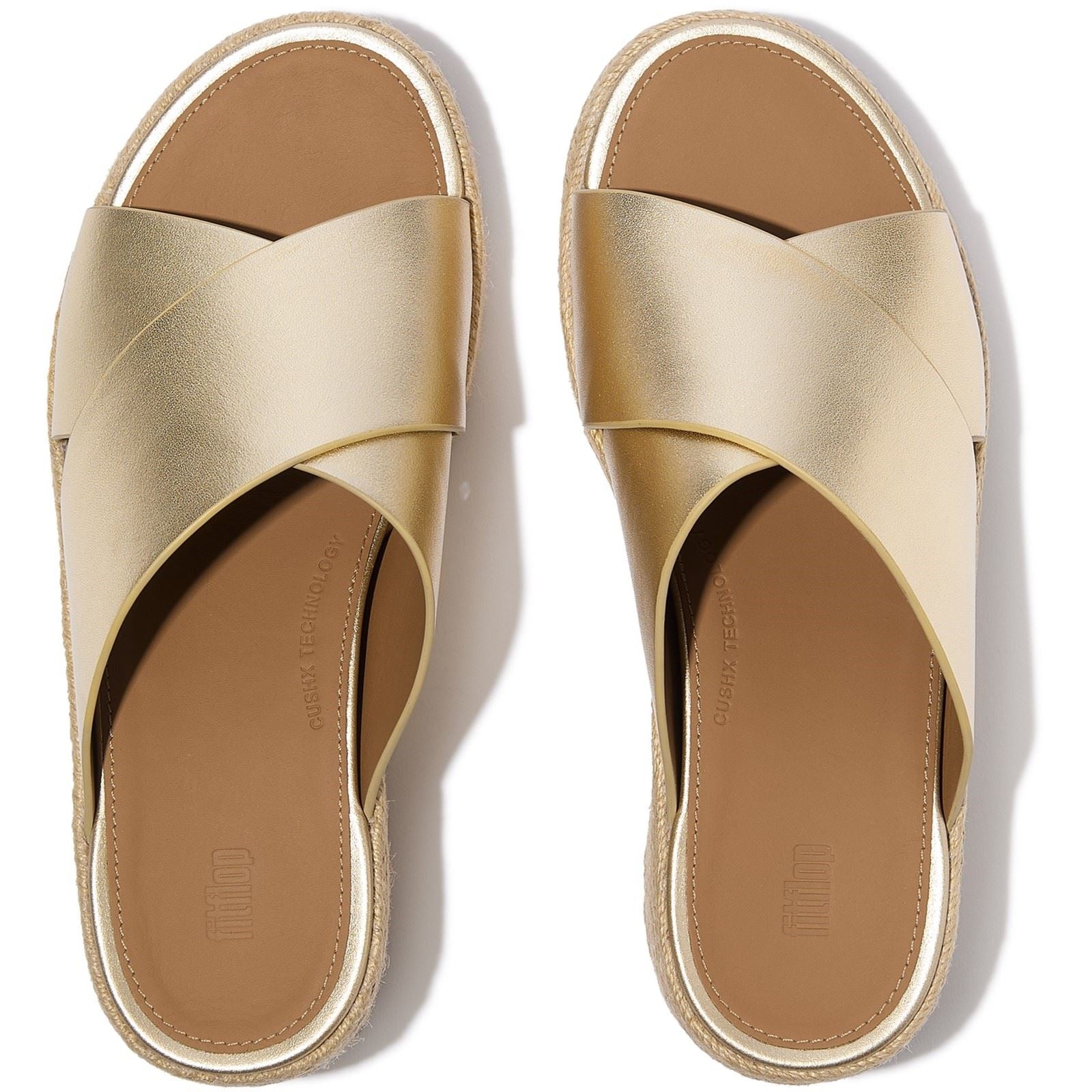 Fitflop Platfforms Leder Damen Platino Sandalen