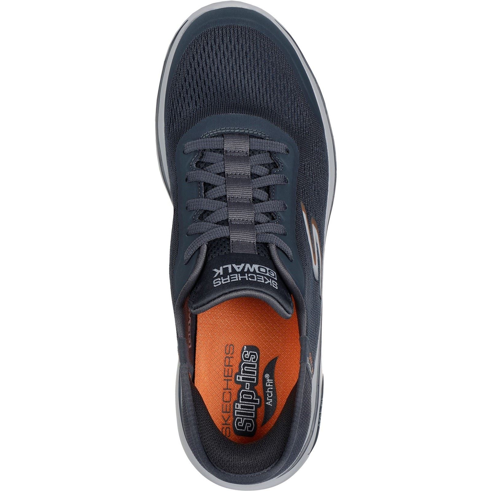 Skechers Arch Fit 2.0 Simplicity 2 Herren-Sneaker In Anthrazit/Orange