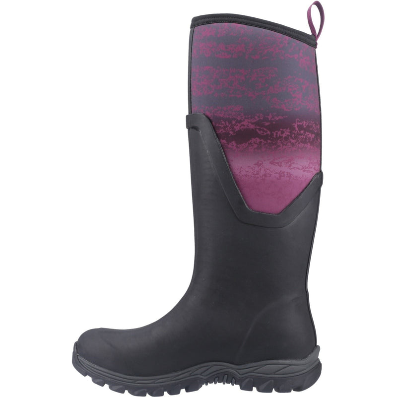 Muck Boots Arctic Sport II Tall Damen Gummistiefel in Schwarz/Magenta Verlauf für den Winter bis zum Knie