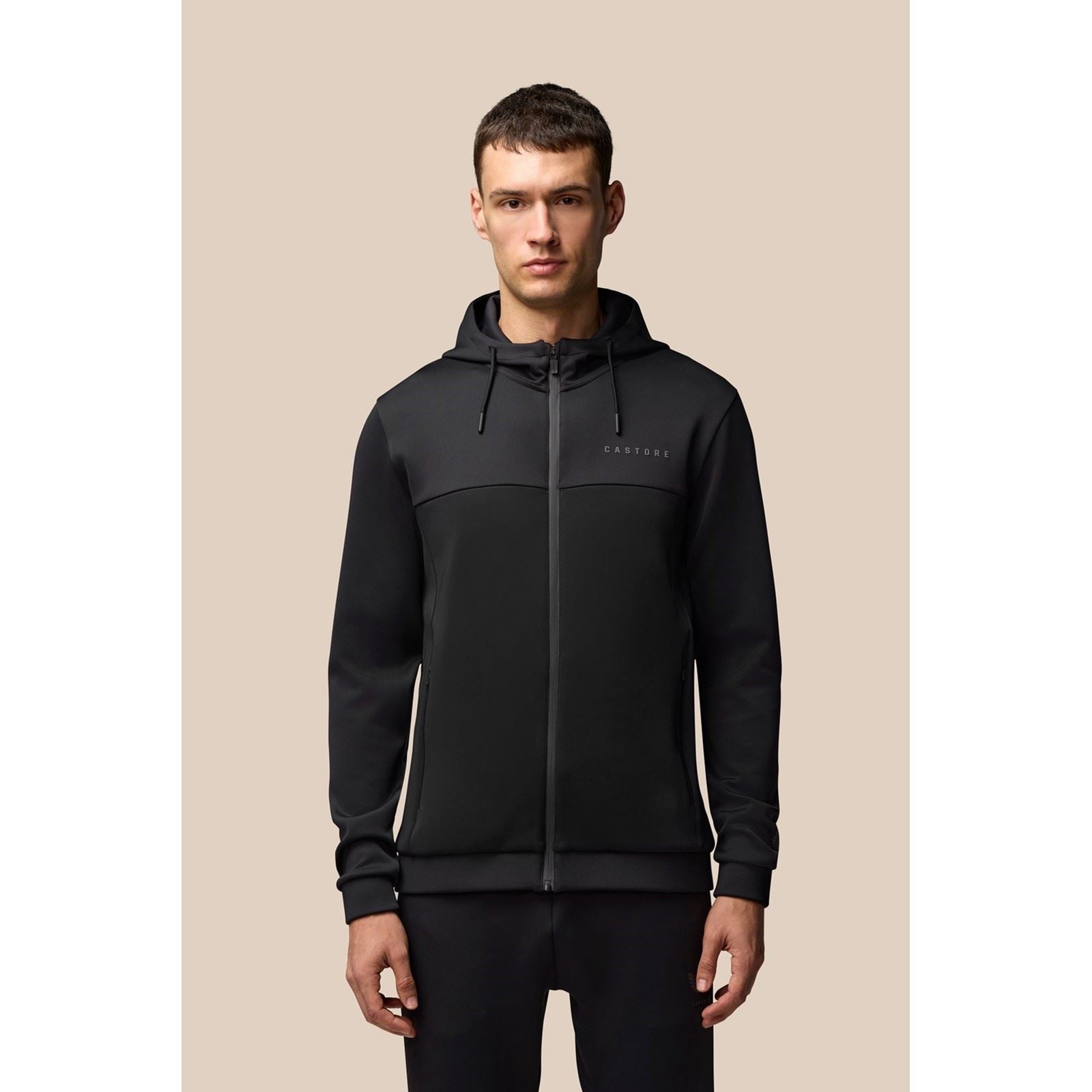 Castore Scuba Full Zip Through Hoody Polyester Herren Schwarz Kapuzenpullover