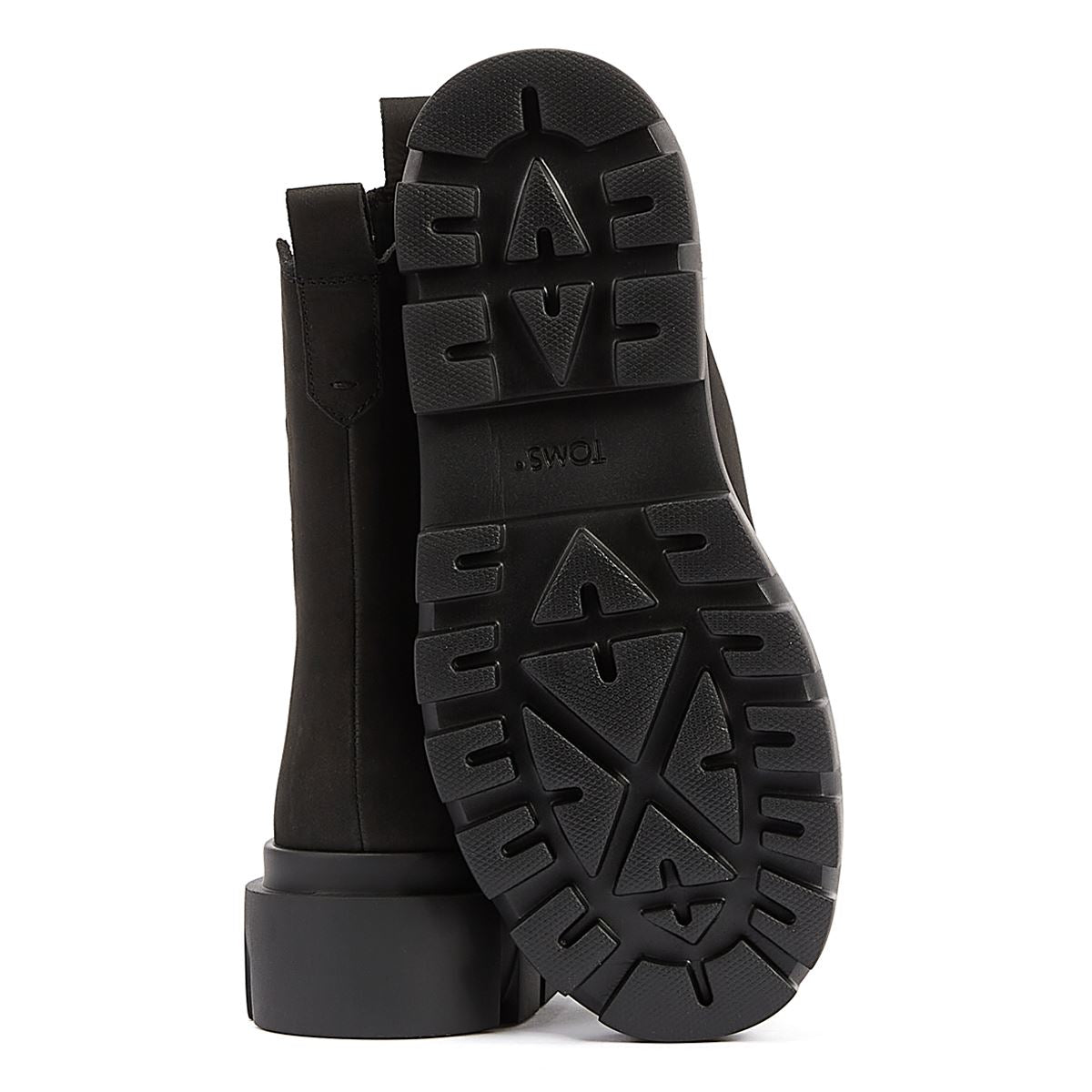 TOMS Rowan Leder Damen Schwarze Stiefel