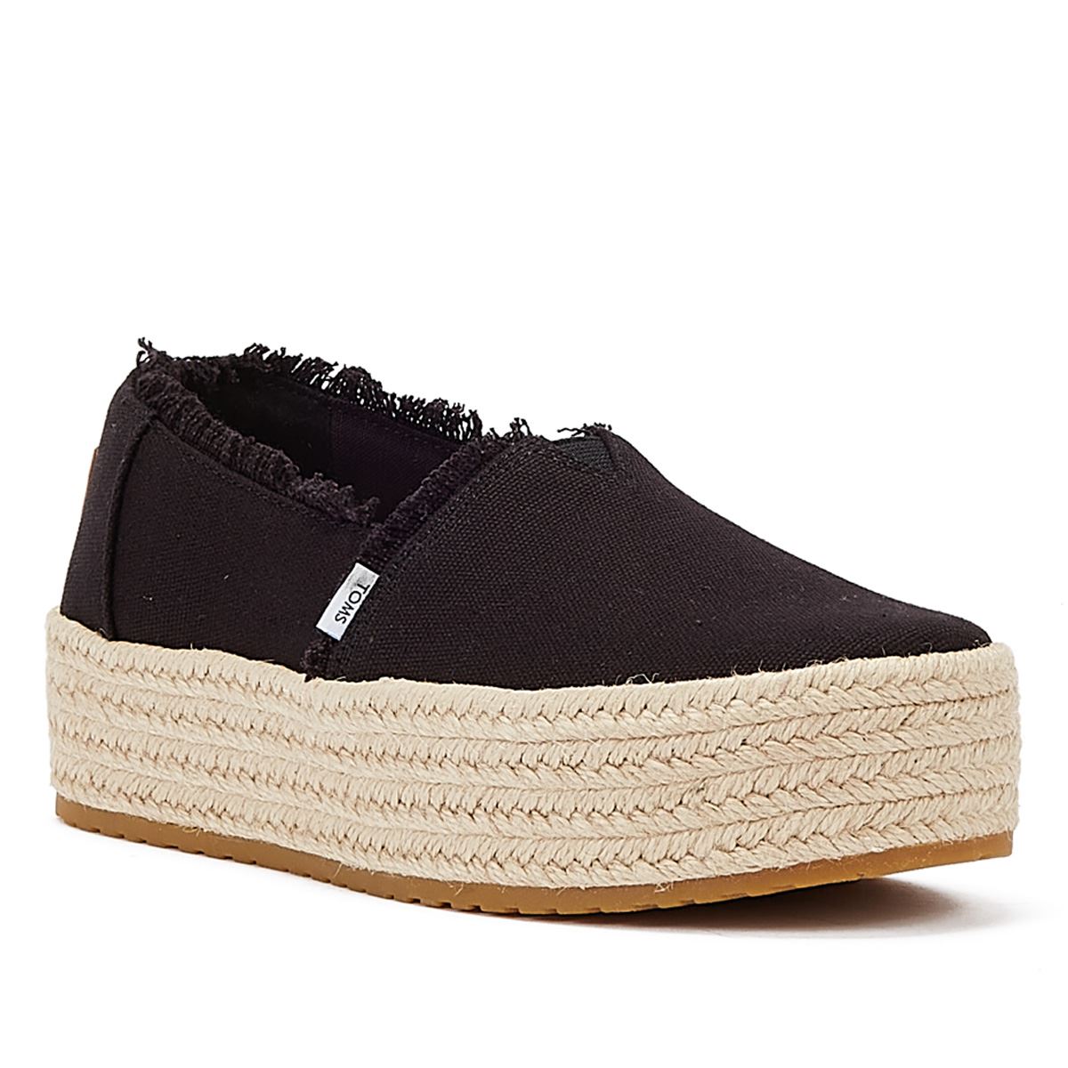 TOMS Canvas Valencia Damen Schwarze Espadrilles