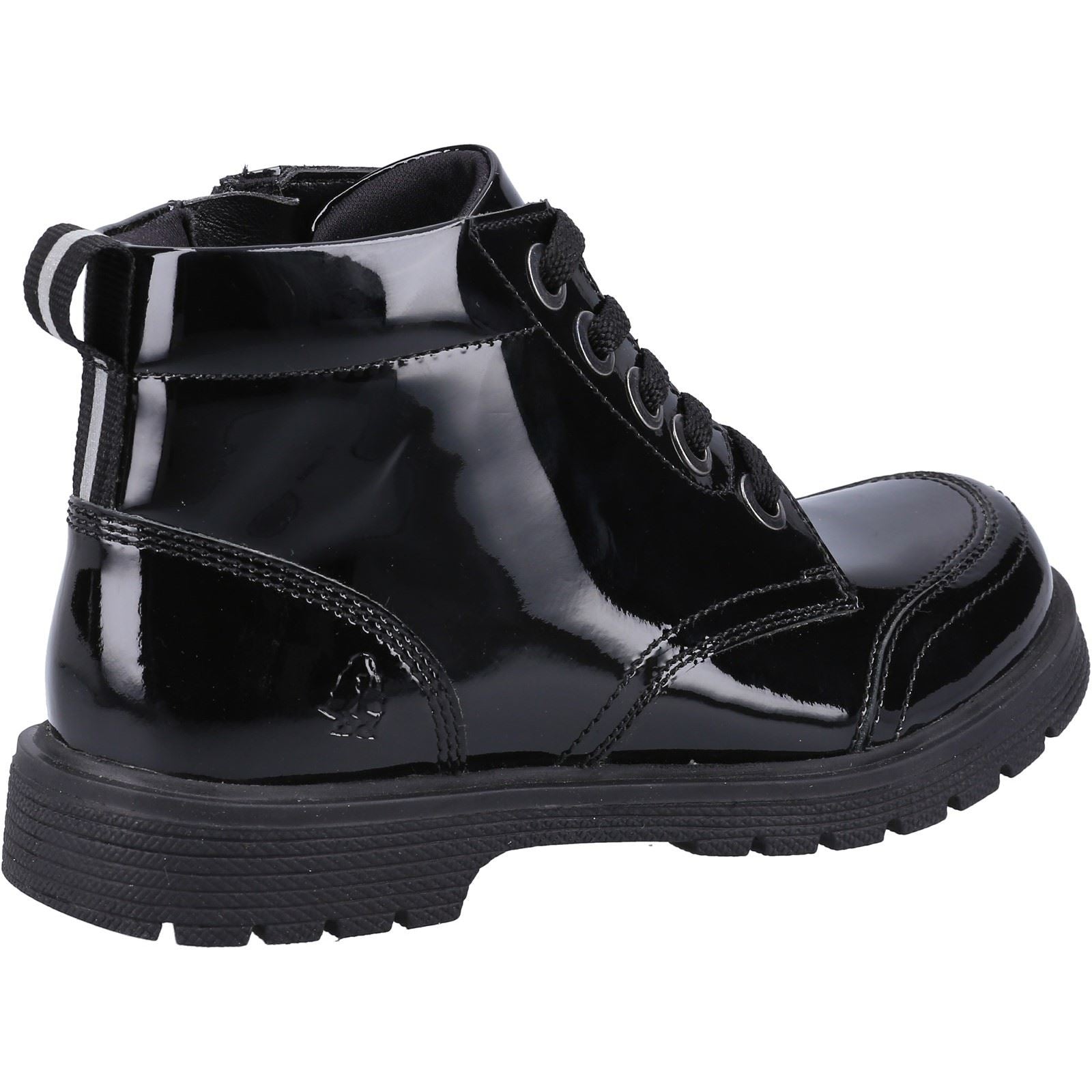 Hush Puppies Jolie Patent JNR Mädchen Schwarze Farbe Lederstiefel