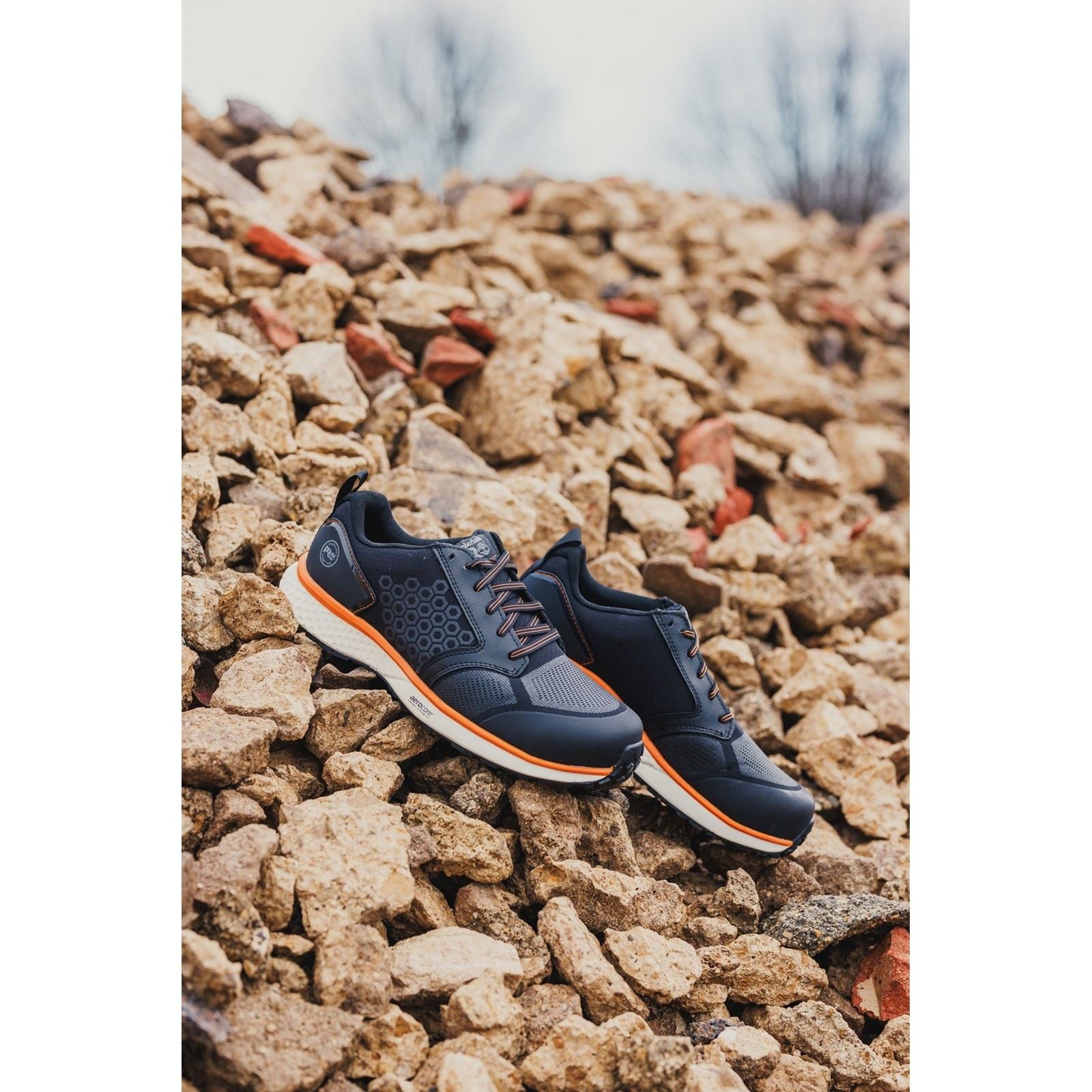 Timberland Pro Reaxion Synthetische Schwarz/Orange Sicherheits-Sneaker