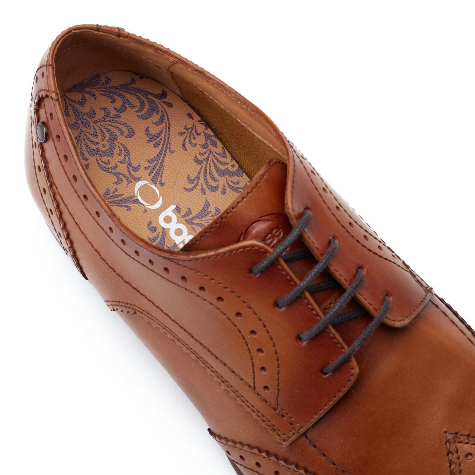Base London Barbera Leder Herren Tan Brogues Schuhe