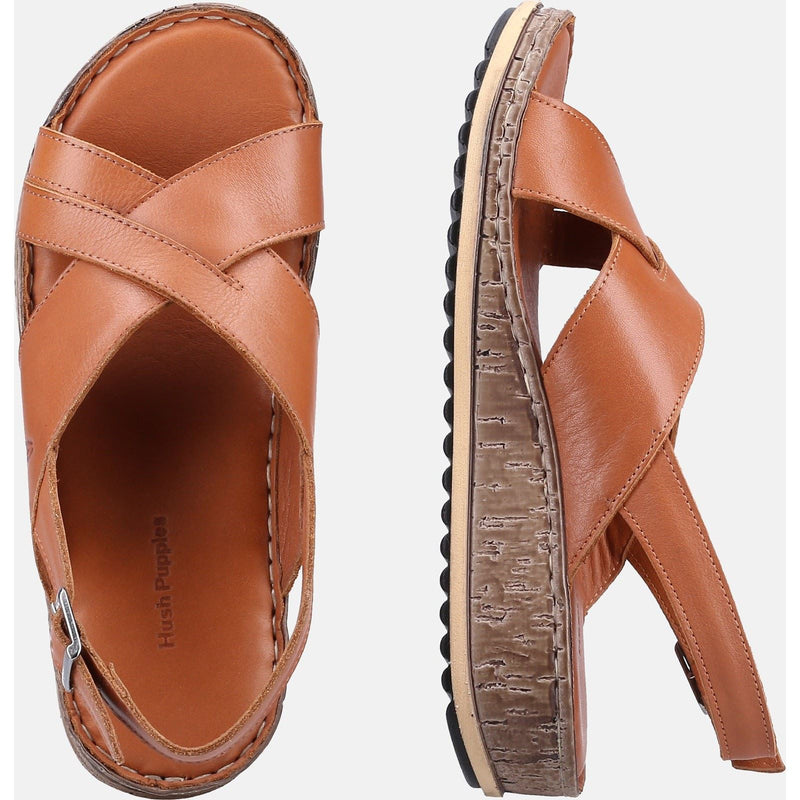 Hush Puppies Elena Damen Keilsandalen Aus Braunem Leder