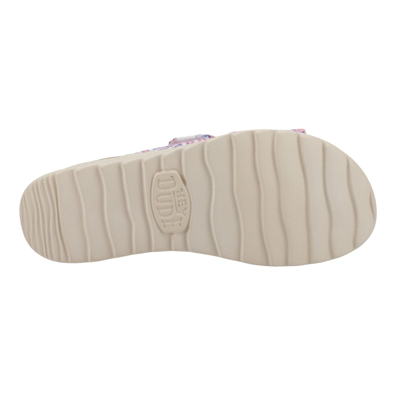 HEYDUDE Delray Slide Surf Baja Polyester Mischung Damen Sandalen In Blau/Rosa/Mehrfarbig