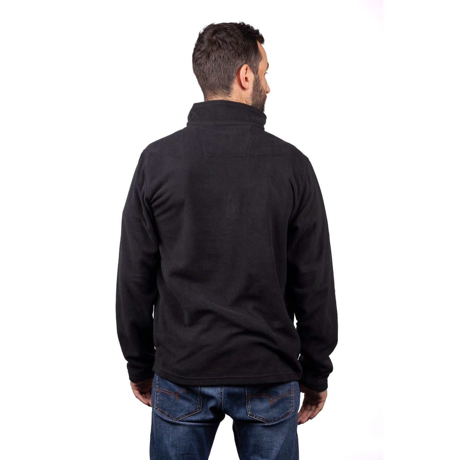 Caterpillar Cat Microfleece Quarter Zip Polyester Herren Schwarz Sweatshirt