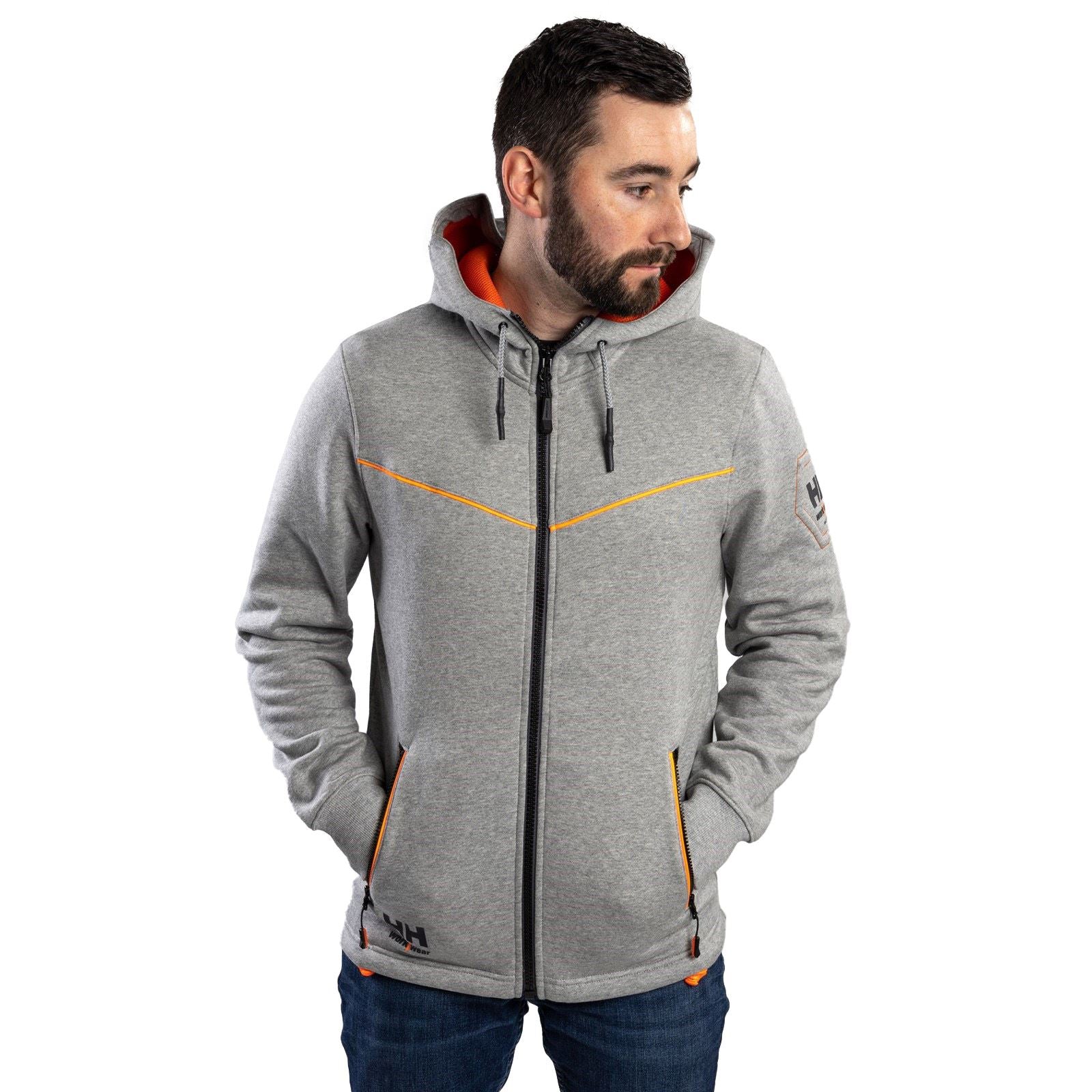 Helly Hansen Workwear Chelsea Evolution Baumwoll Herren Graues Kapuzensweatshirt
