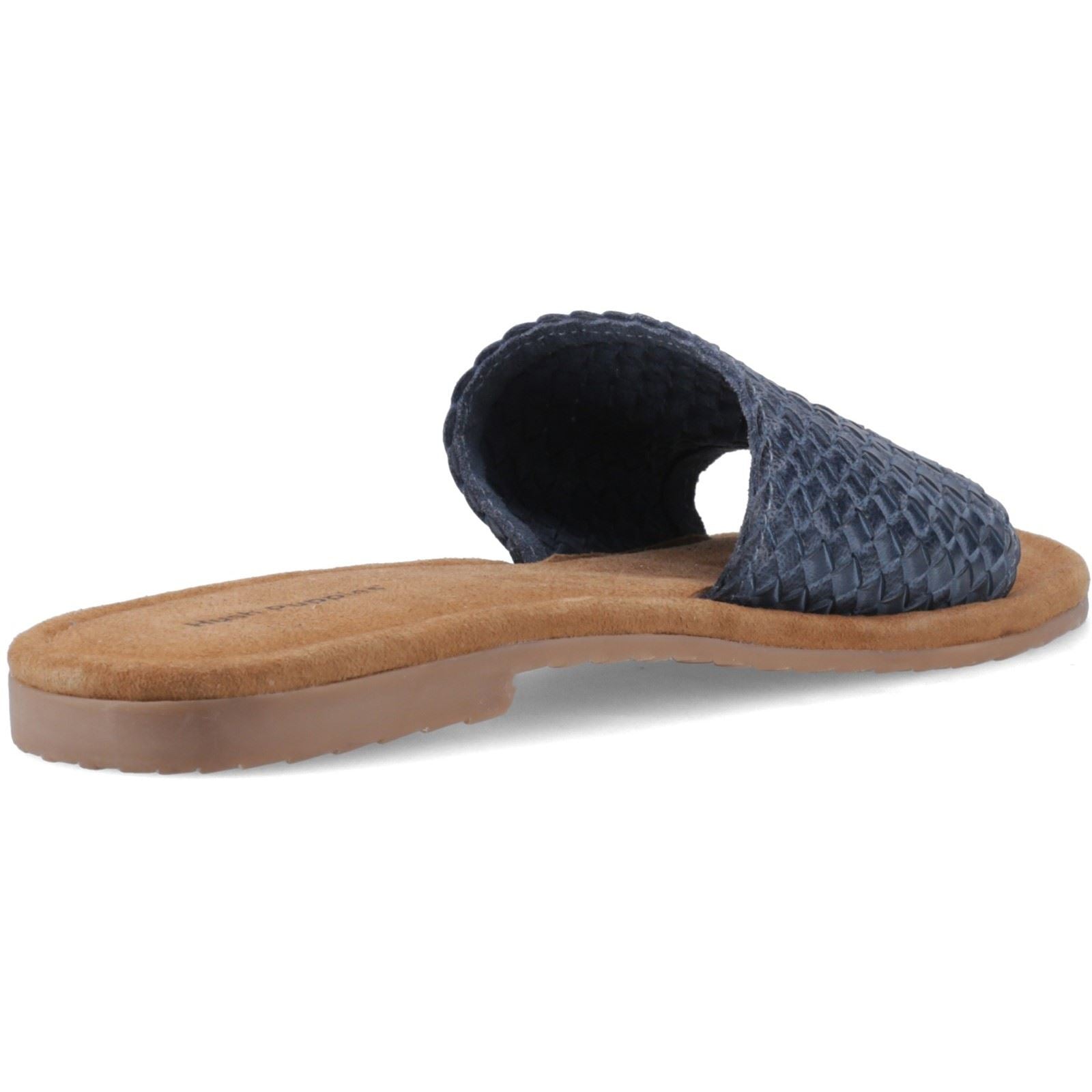 Hush Puppies Hetty Slide Leder Damen Marinefarbene Passform Sandalen