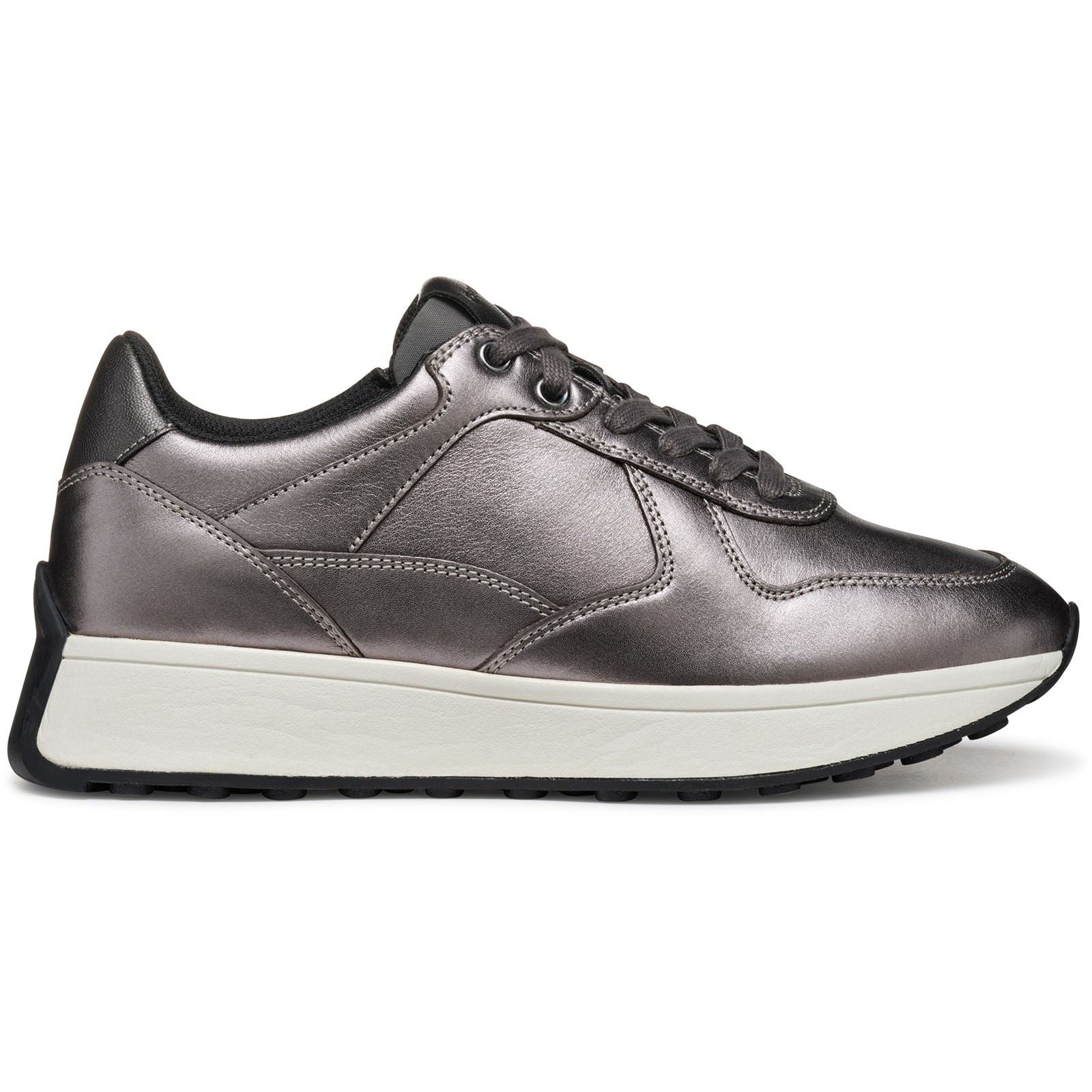 Geox D Amabel A Leder Damen Gun Sneakers