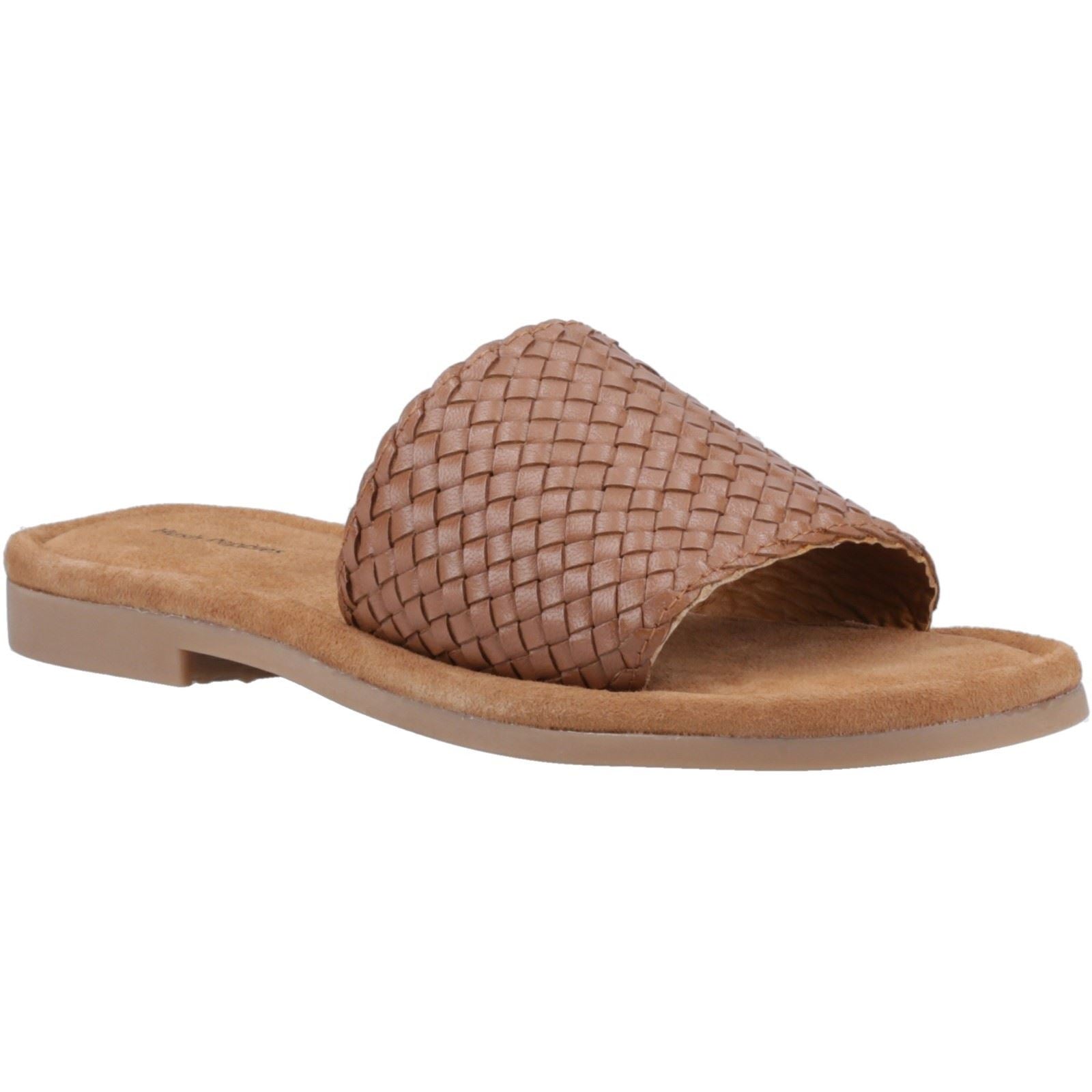 Hush Puppies Hetty Slide Leder Damen Tan Fit Sandalen
