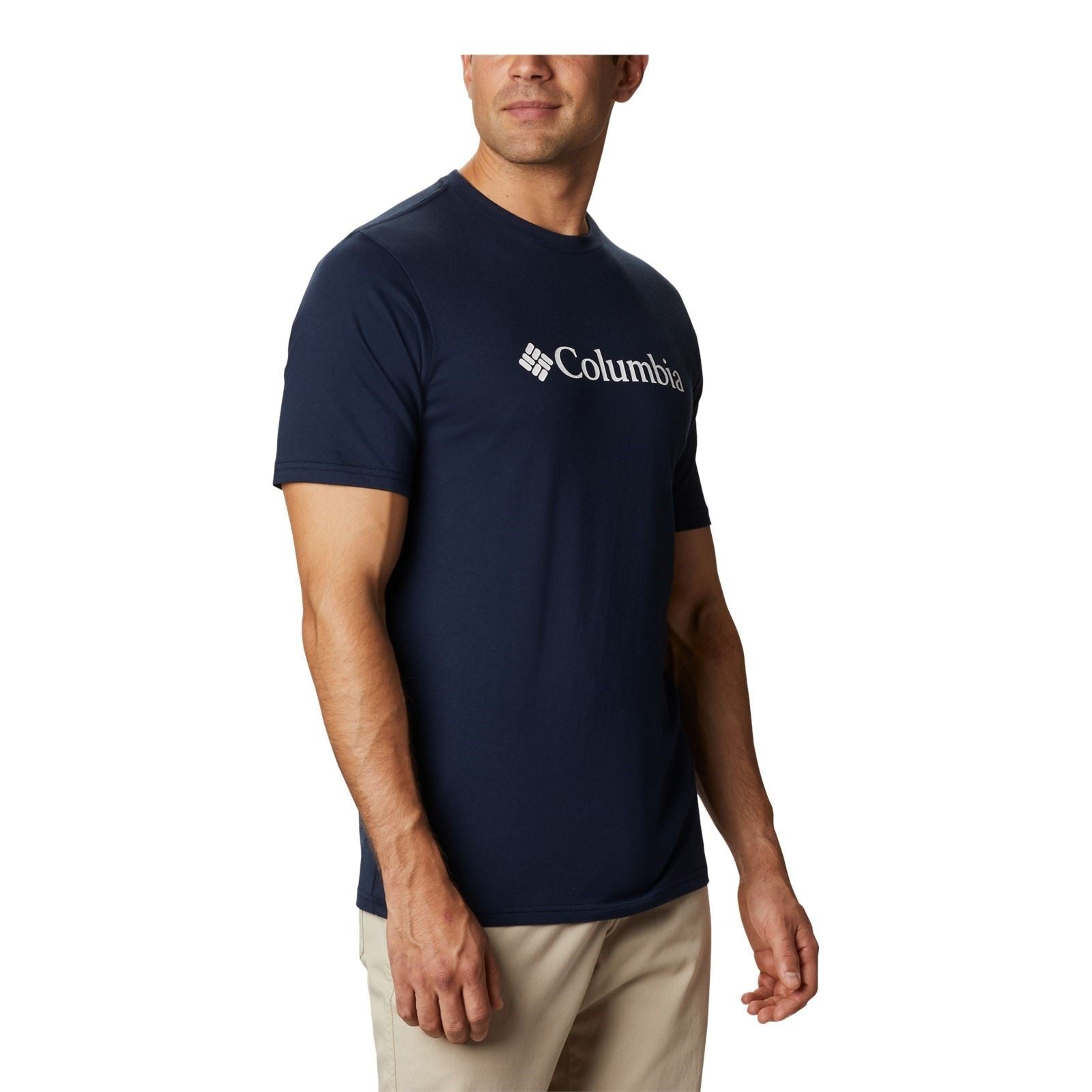 Columbia CSC Basic Logo Short Sleeve Baumwoll Herrenblaue T-Shirts Mit Kurzen Ärmeln
