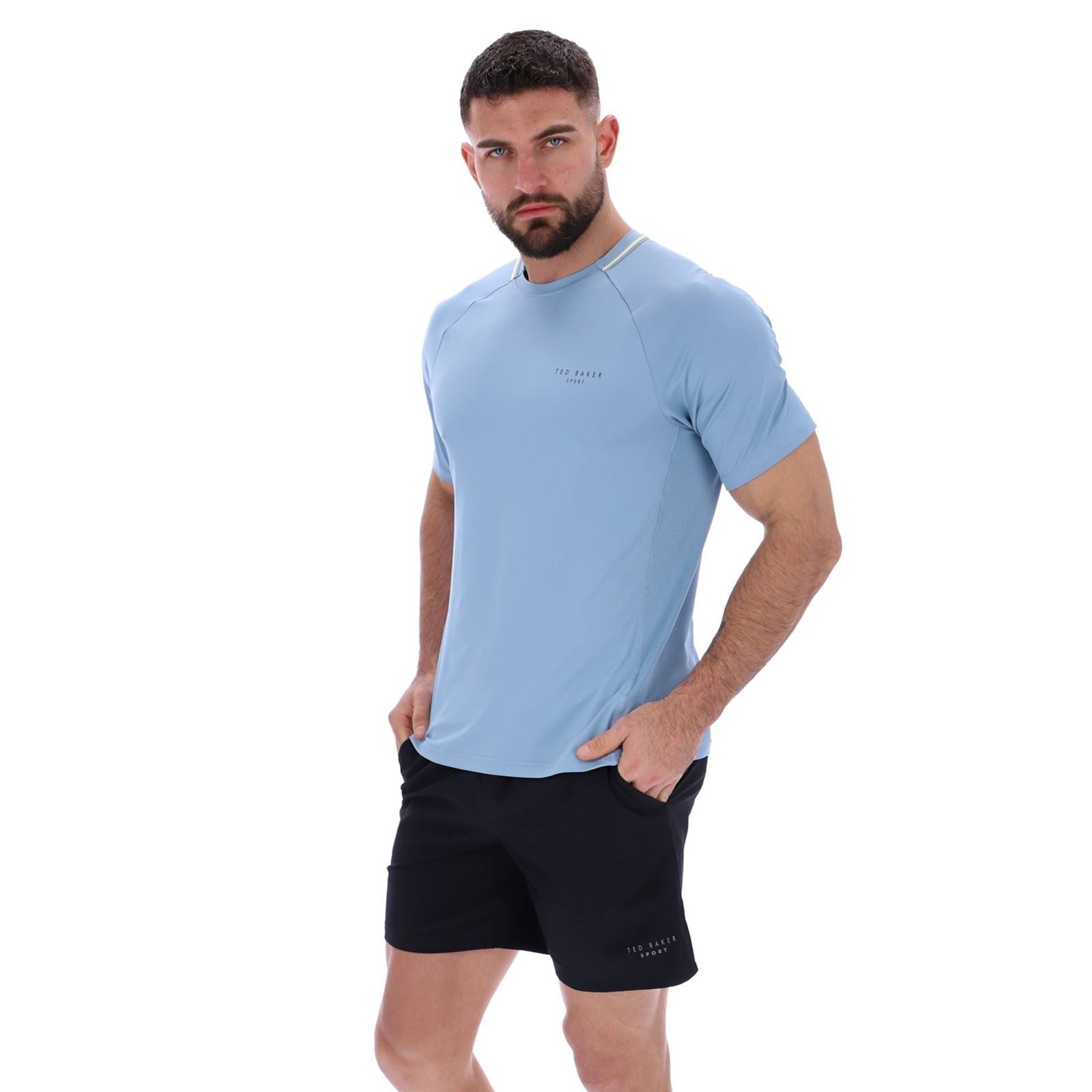 Ted Baker HARRISON TBMTA251 Polyester Herren Blaue Sport-T-Shirts