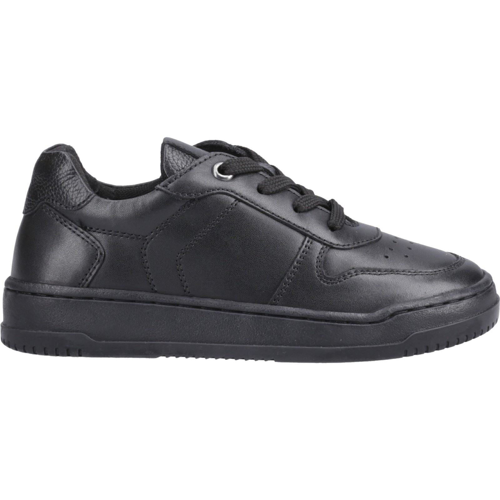 Hush Puppies Dougie Leder Jungen Schwarze Farbe Turnschuhe