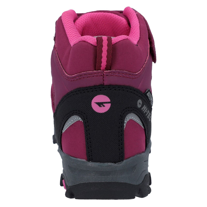 Hi-Tec Blackout Mid Polyester Soft Shell Mädchen Wanderstiefel In Dunkelrosa/Fuchsia