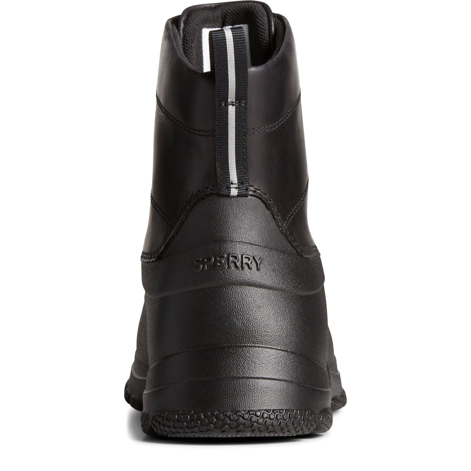 Sperry Duck Float Lederne Schwarze Gummistiefel
