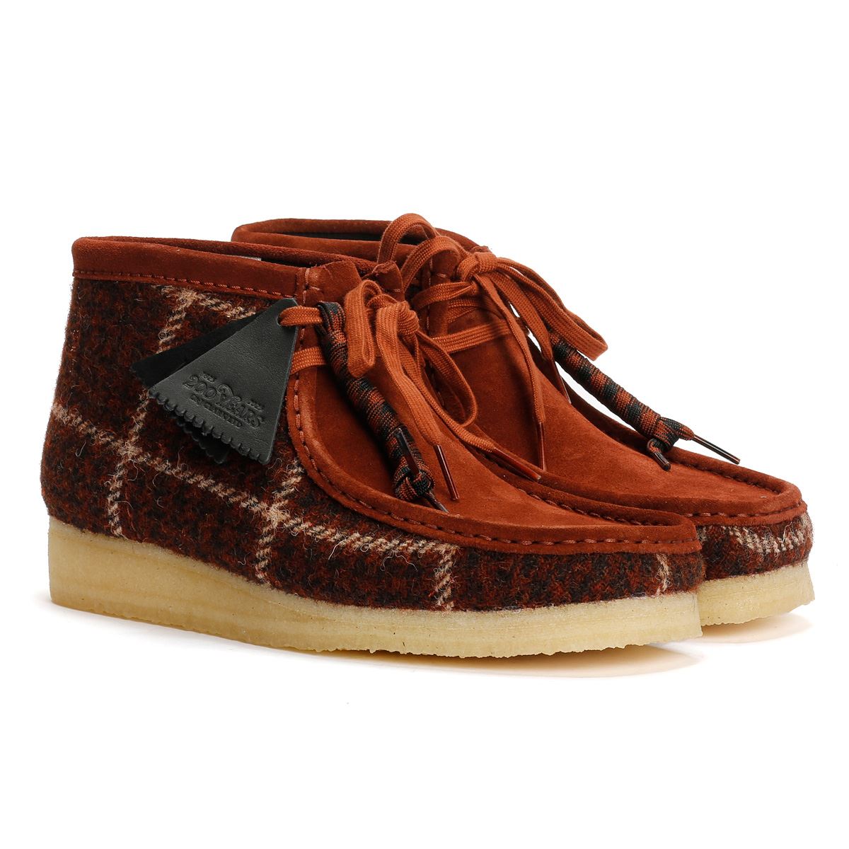 Clarks Originals Wallabee Textile Herren Braune Stiefel