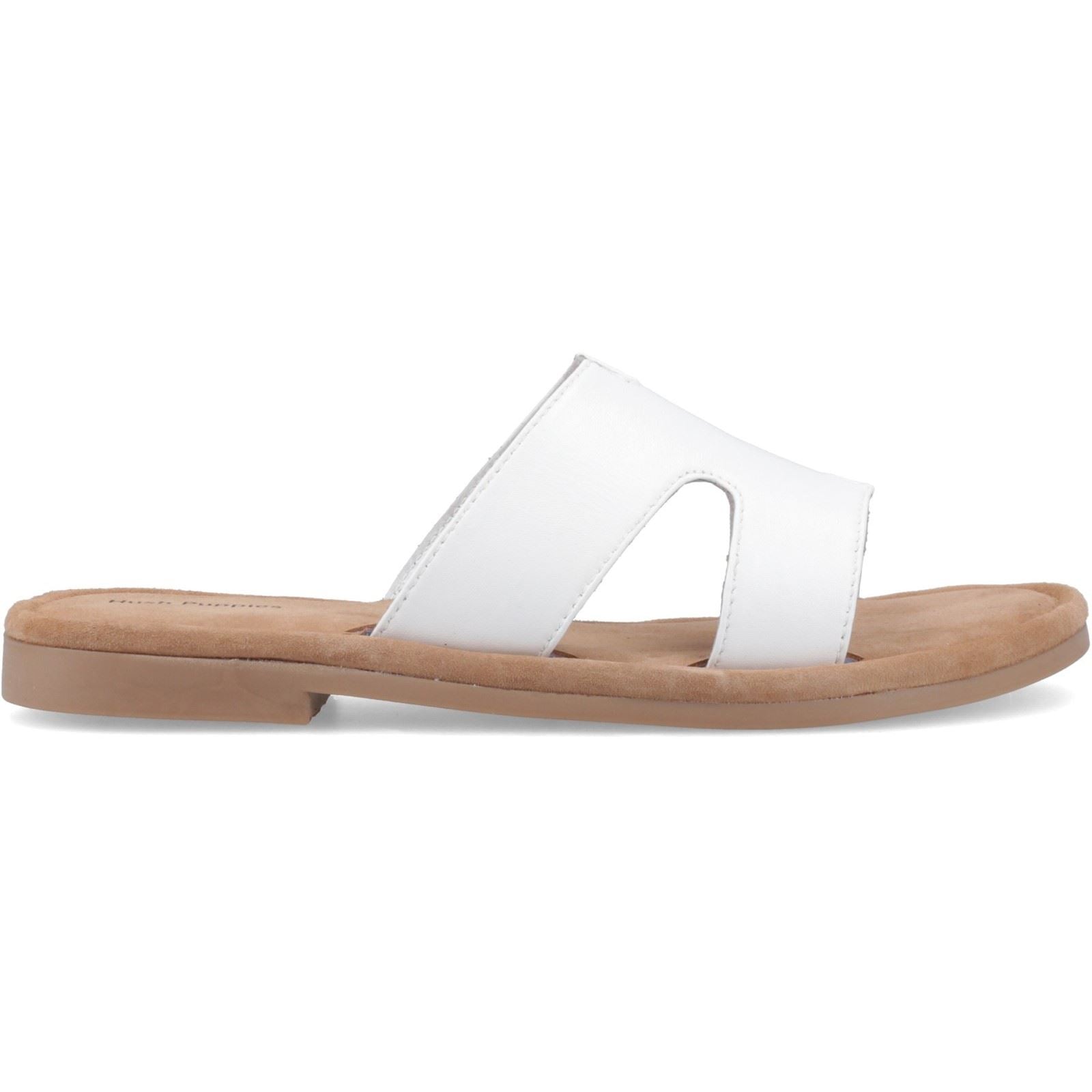 Hush Puppies Azalea Mule Leder Damen Weiße Sandalen