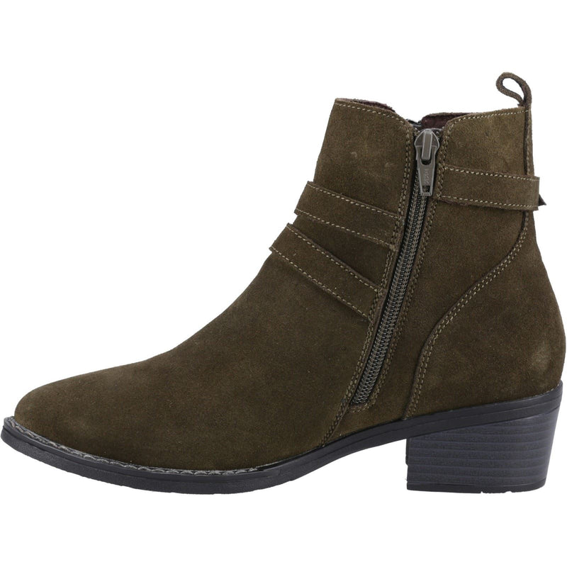 Hush Puppies Jenna Leder Damen Khaki Stiefel