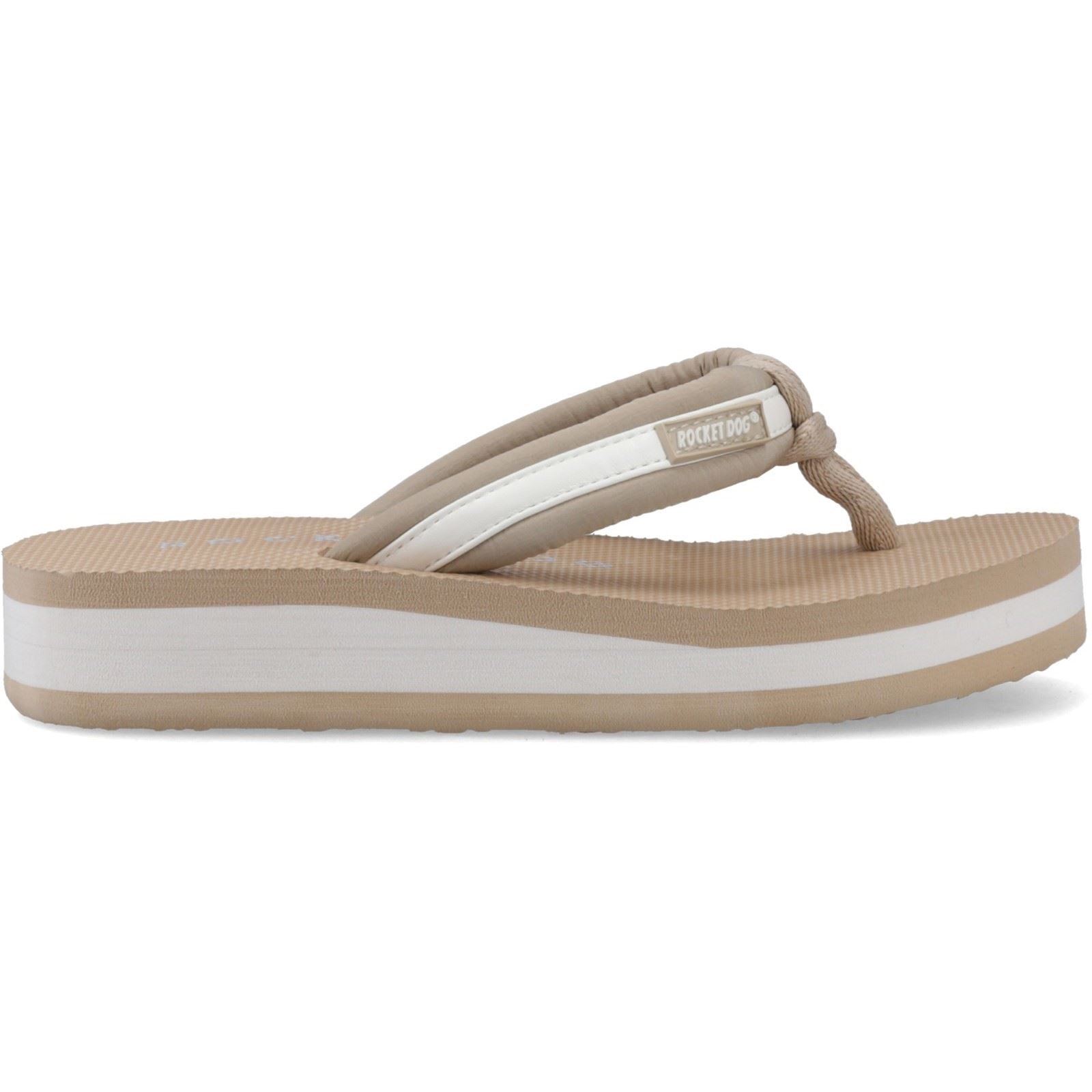 Rocket Dog Monica Nylon PU Textil Damen Tan/Creme Flip-Flops