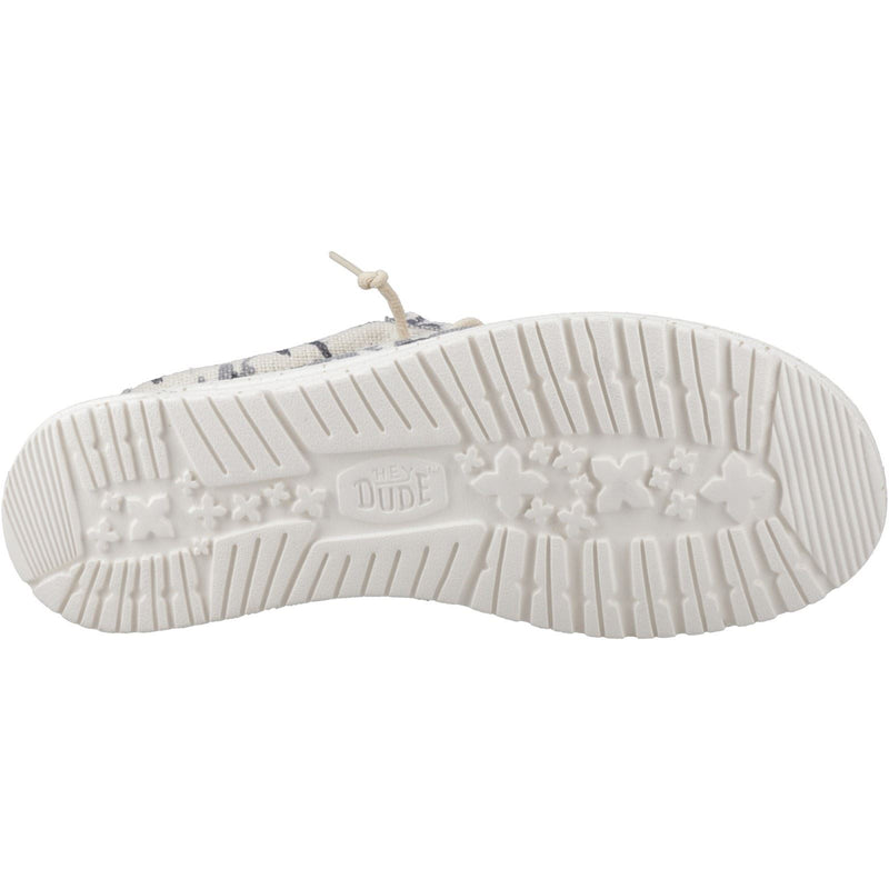 HEYDUDE Wally Palm Jute Jute Herren Egret/Cloud Blue Mokassin Schuhe