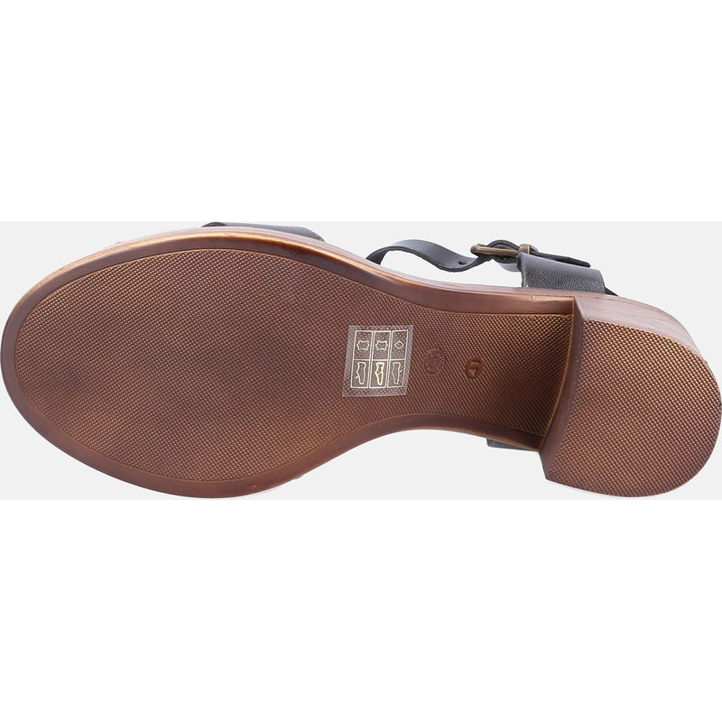 Hush Puppies Georgia Damen Sandalen Aus Schwarzem Leder