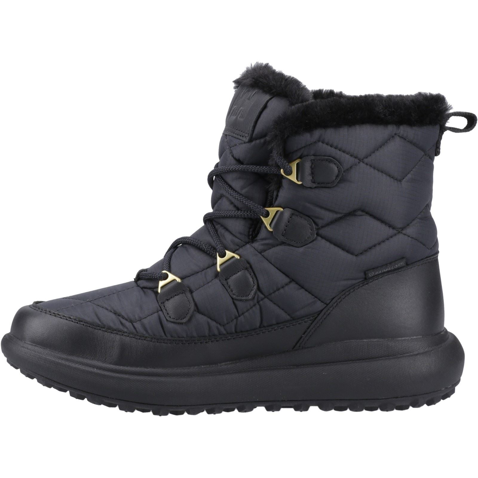 Helly Hansen Sport Willetta 2 Mid Damen Winterstiefel aus schwarzem Leder in mittlerer Wadenhöhe
