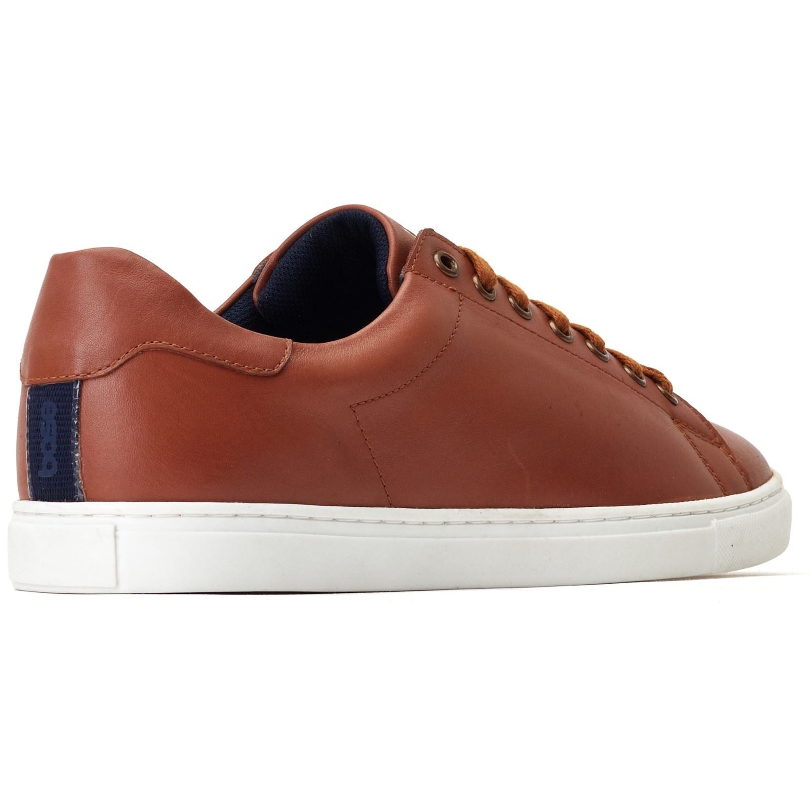 Base London Tucker Leder Herren Sneaker In Verbranntem Braun