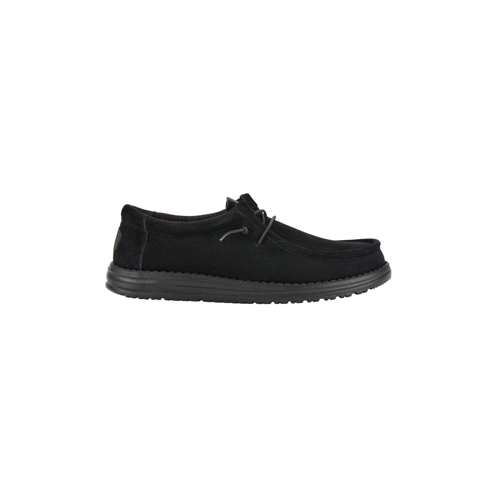 HEYDUDE Wally Suede Wildleder Herren Schwarze Bootsschuhe