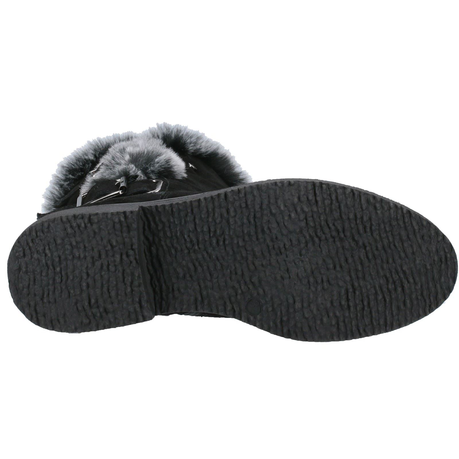 Hush Puppies Megan Wide Damenstiefel Aus Schwarzem Wildleder