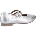 Hush Puppies Nancy Mary Jane Damen Silber Flats Aus Leder