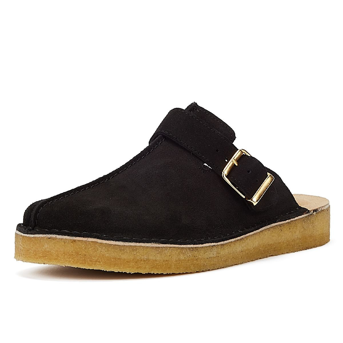 Clarks Trek Mule Wildleder Herren-Sandalen In Schwarz