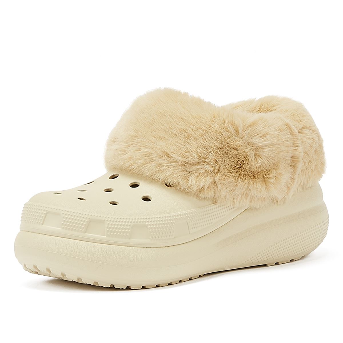 Crocs Furever Crush Clog Knochen Damen Beige Komfortschuhe