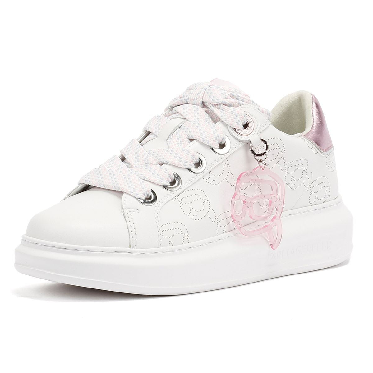 Karl Lagerfeld Kapri NFT Plexi Pendant Damen Sneaker Aus Weißem Leder