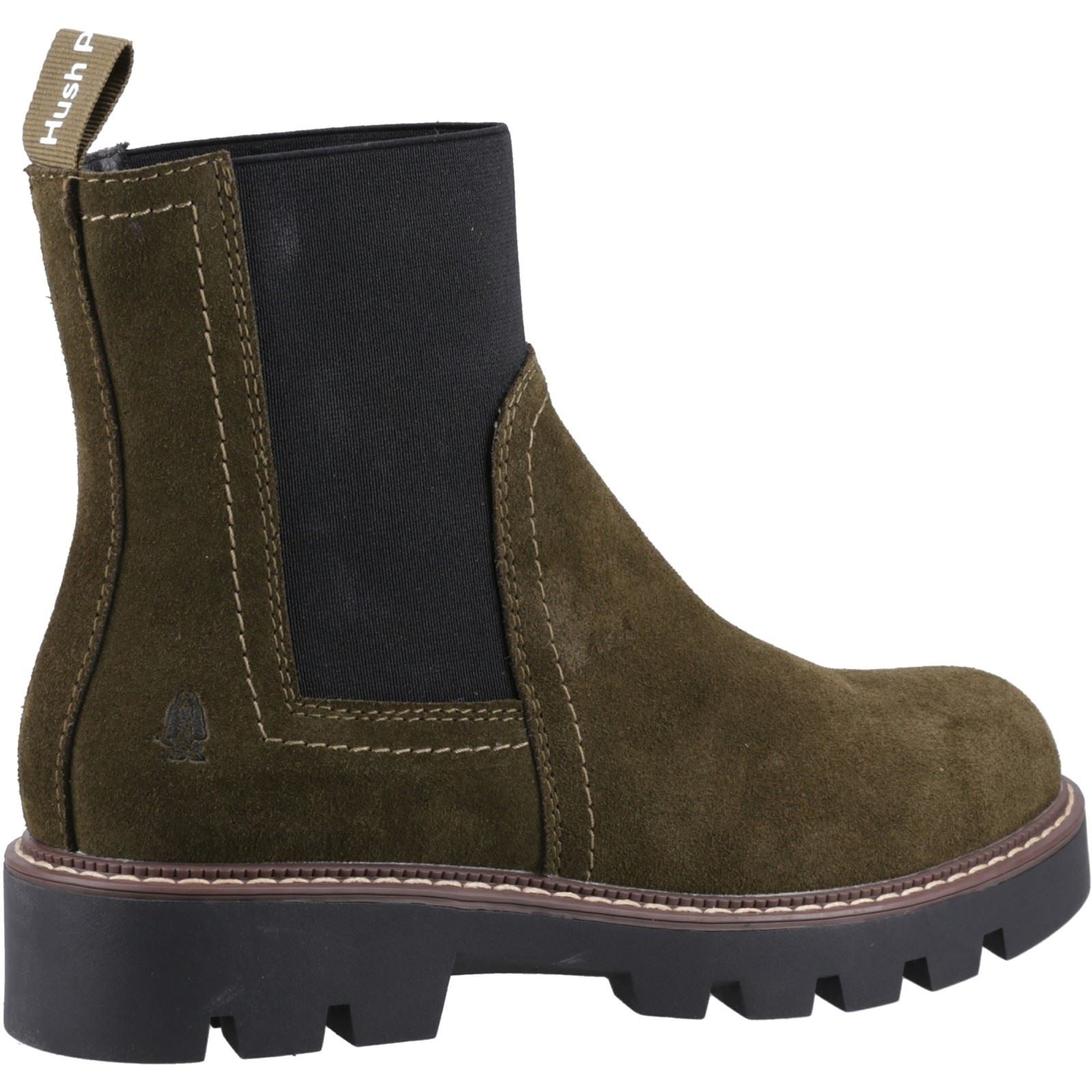 Hush Puppies Adeline Wildleder Damen Khaki Stiefel