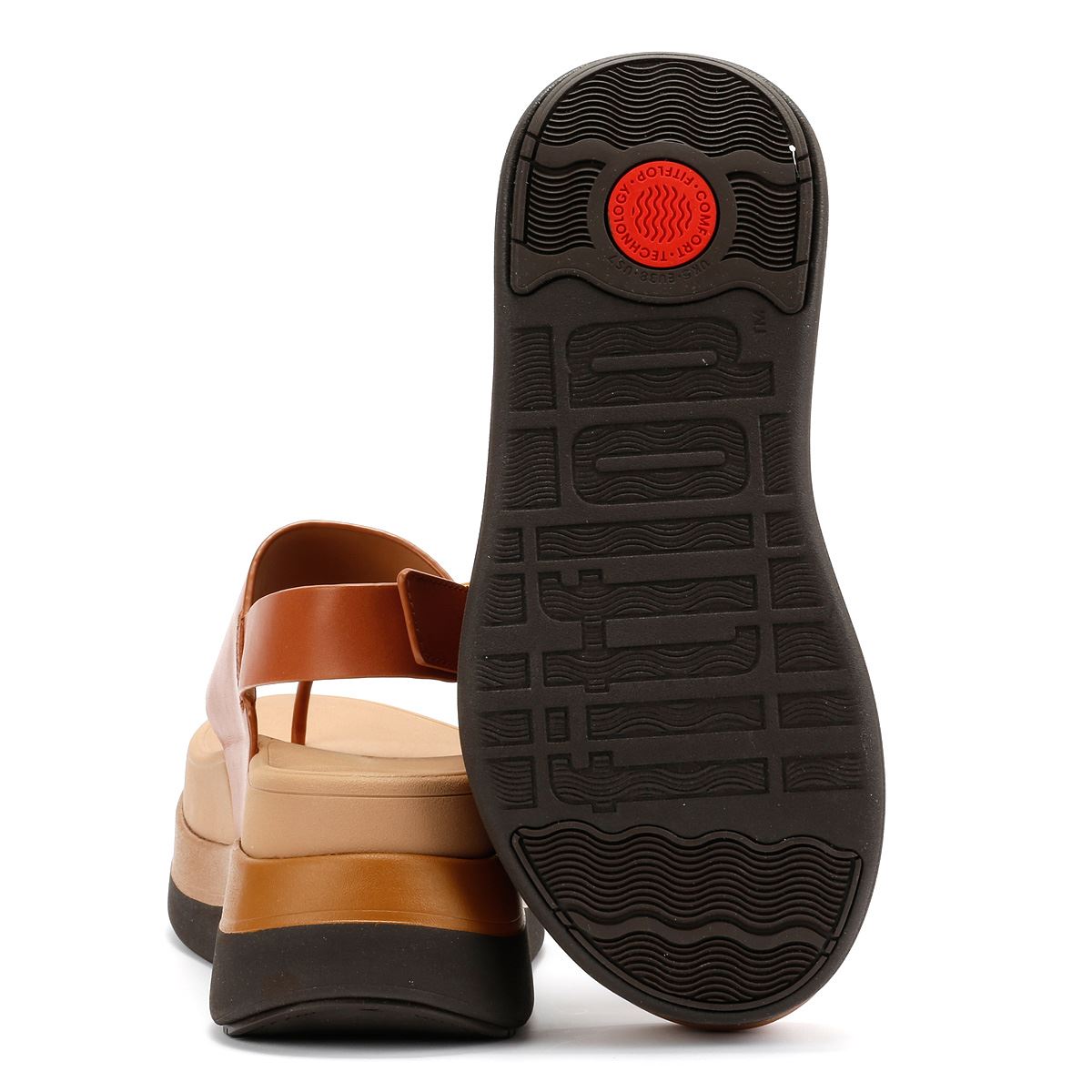 FitFlop F-Mode Damen Sandalen Aus Braunem Leder