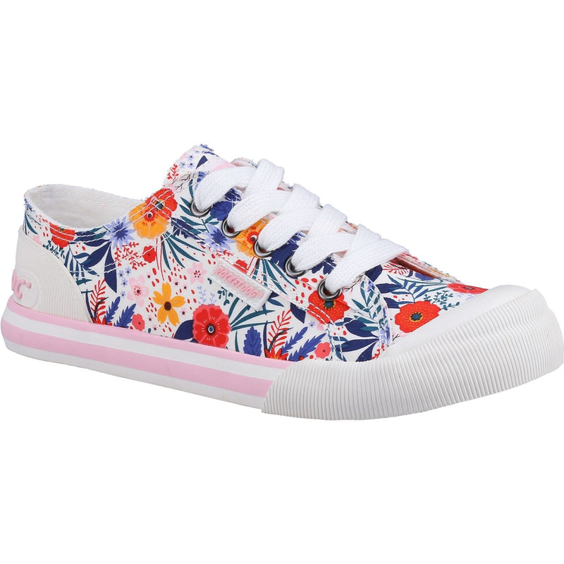 Rocket Dog Jazzin Malden Floral Damen-Sneaker Aus Baumwolle In Weiß/Mehrfarbig