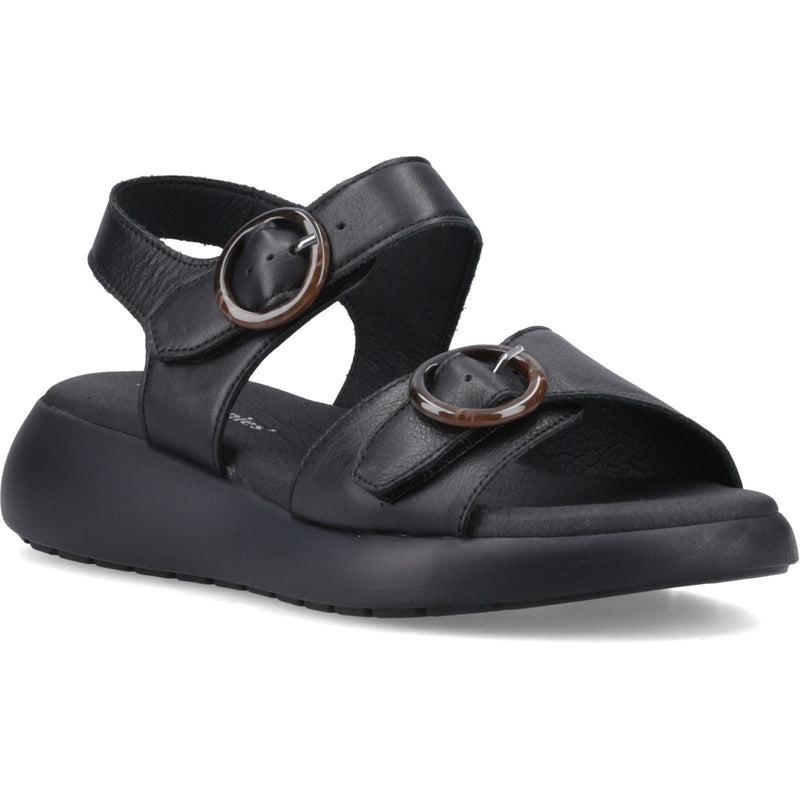 Hush Puppies Alison Damen Sandalen Aus Schwarzem Leder
