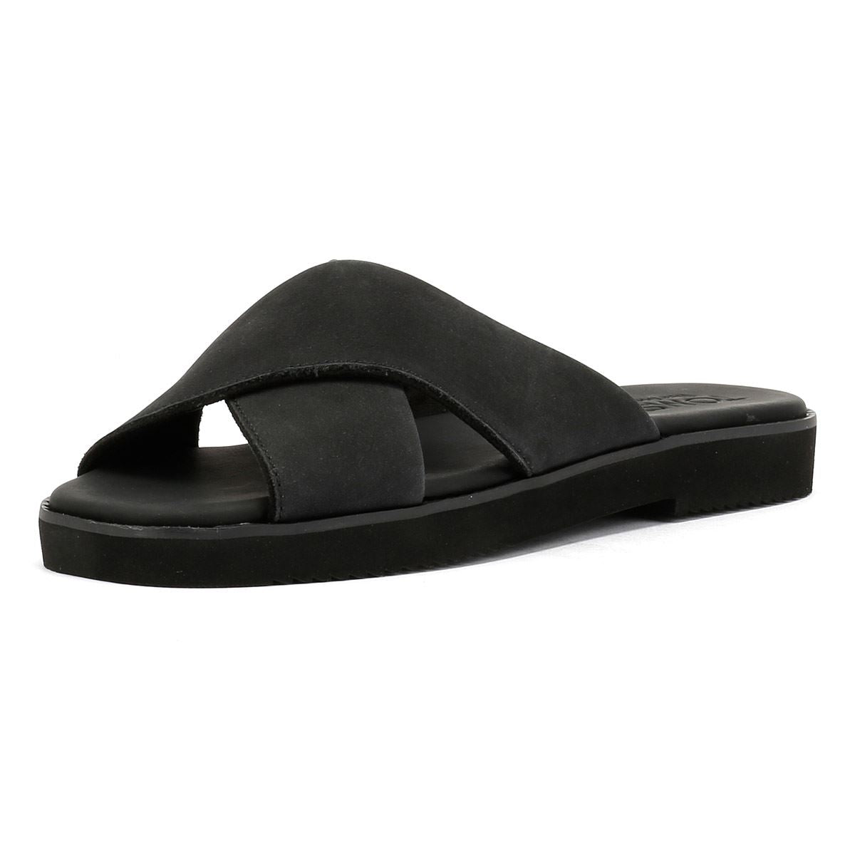 TOMS Mae Crossover Damen Sandalen Aus Schwarzem Leder